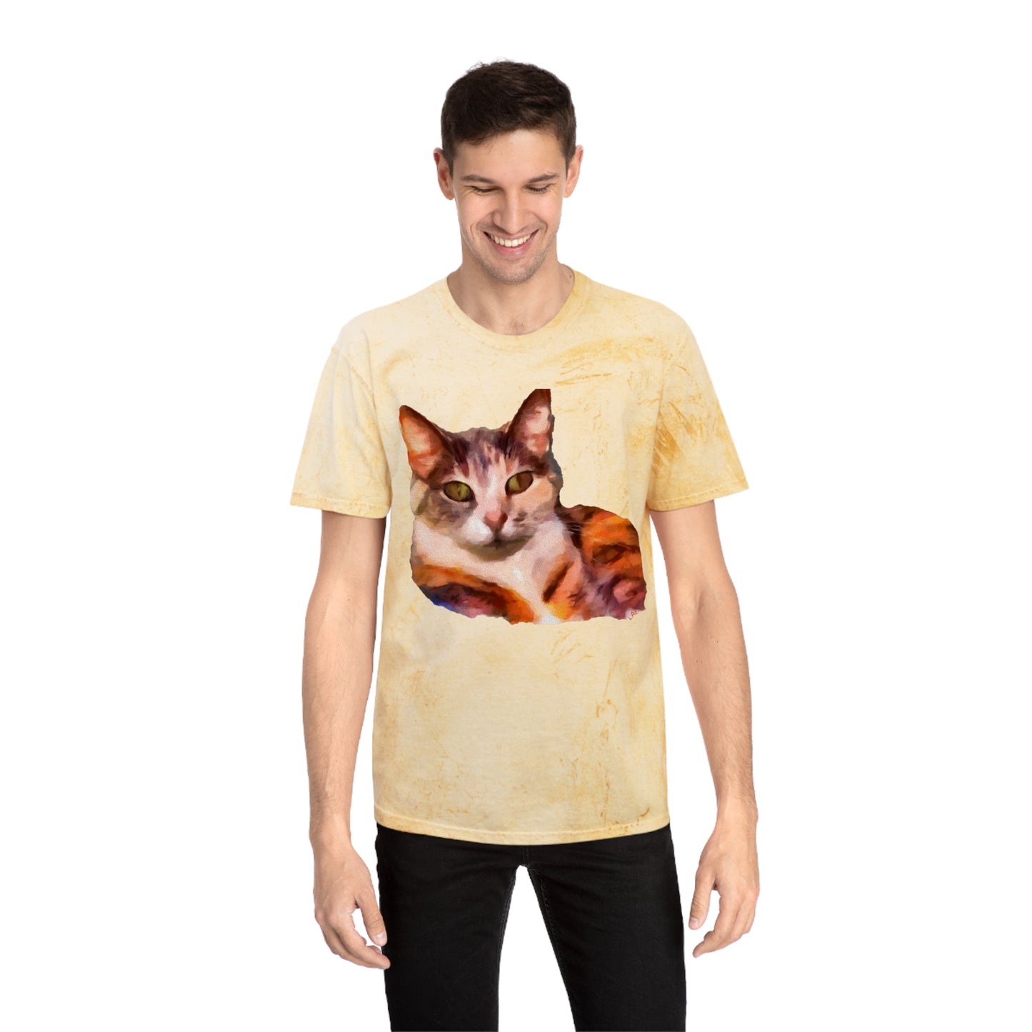 Orange Cat 'Smidget' Unisex Cotton Color Blast T-Shirt