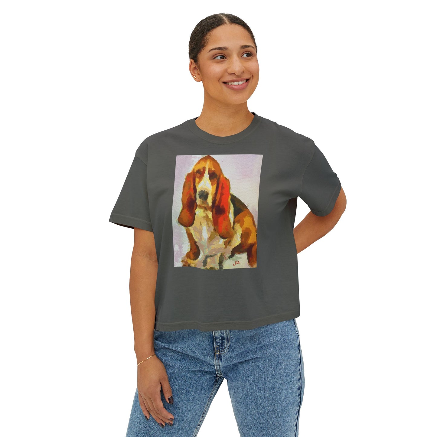 Basset Hound Women's Oversized Boxy Tee
