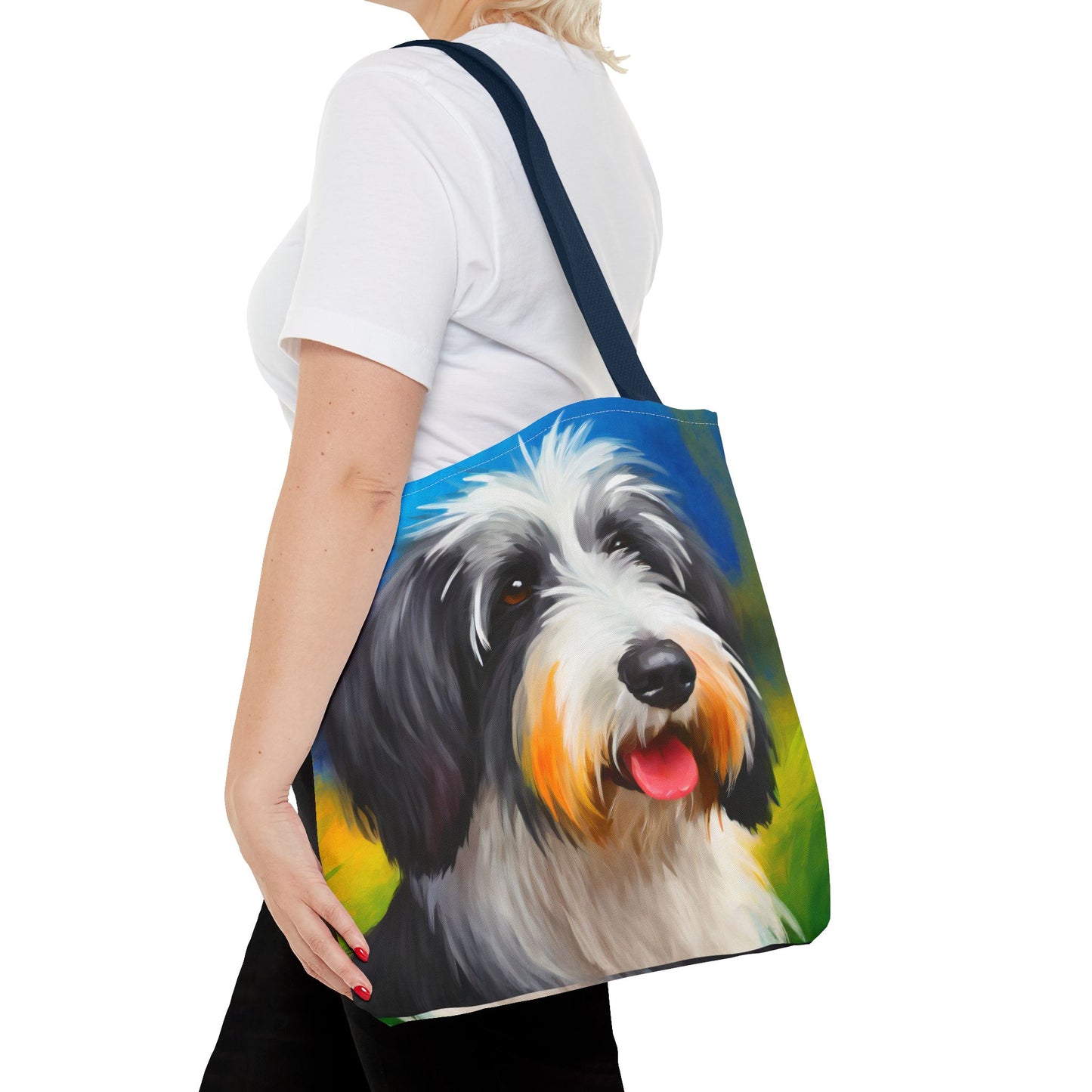 Polish Lowland Sheepdog Polyester Tote Bag (AOP)