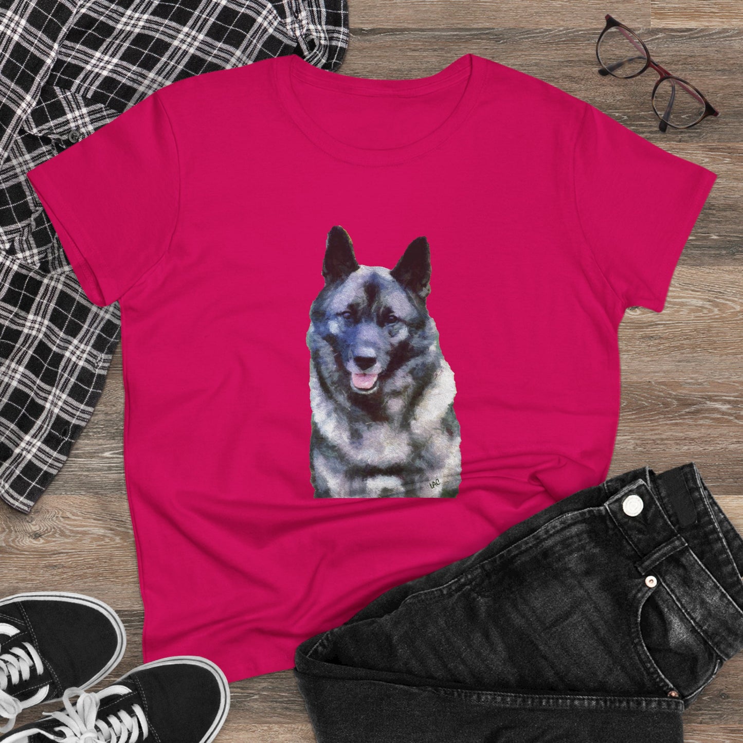 Norwegian Elkhound Women's Midweight Cotton Tee