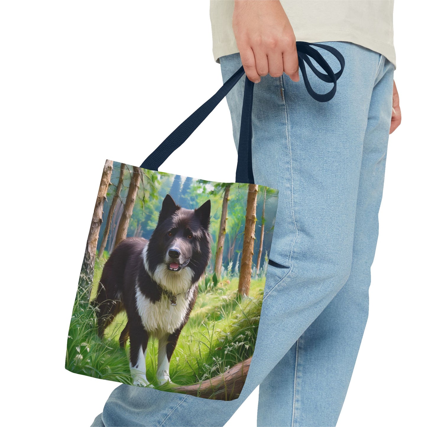 Karelian Bear Dog Polyester Tote Bag (AOP)