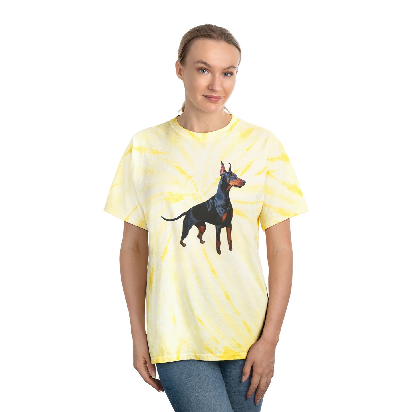 Doberman Pinscher Unisex Tie-Dye Tee, Cyclone