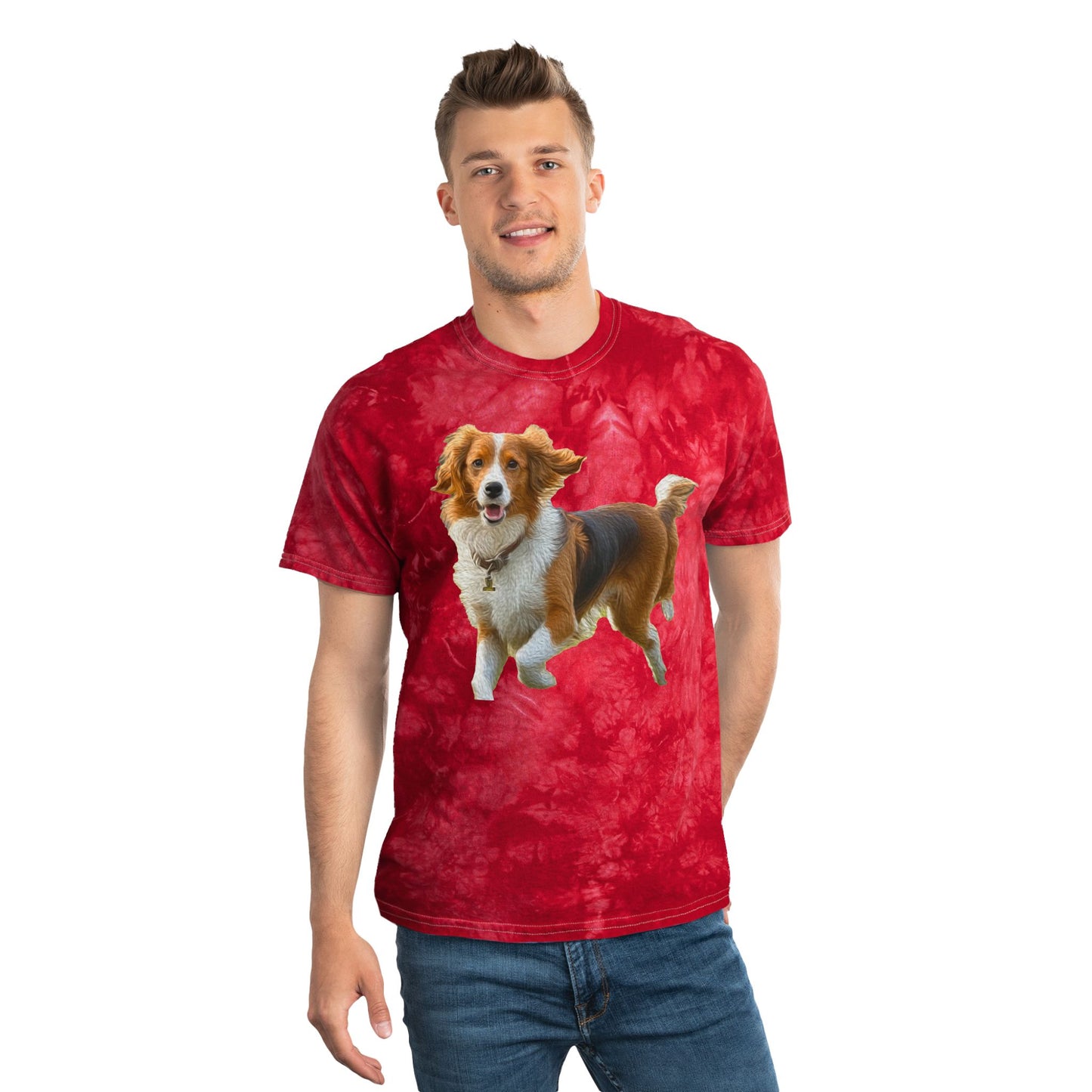 Nederlandse Kooikerhondje - Tie-Dye Tee, Crystal