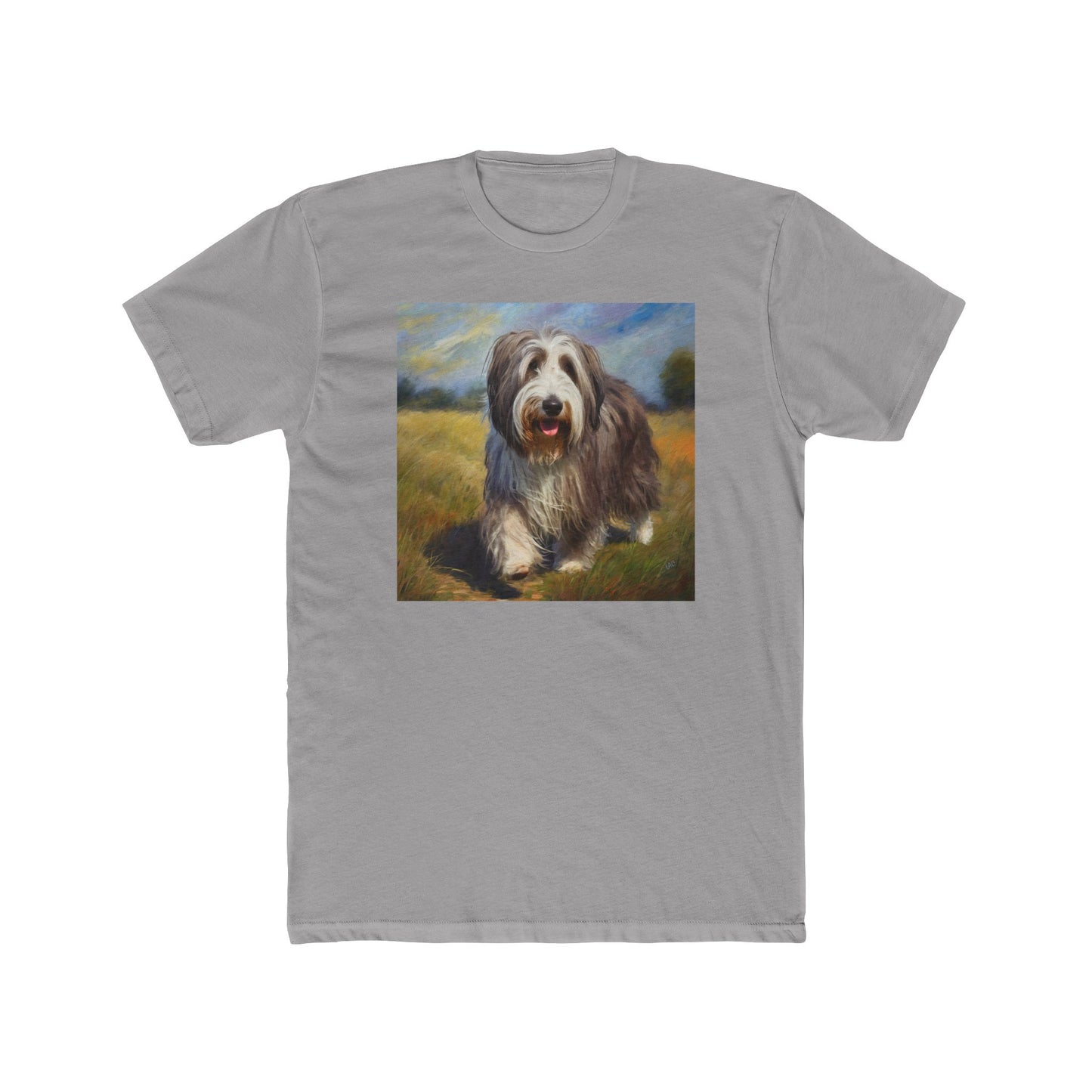 Bearded Collie Men's Fitted Cotton Crew Tee