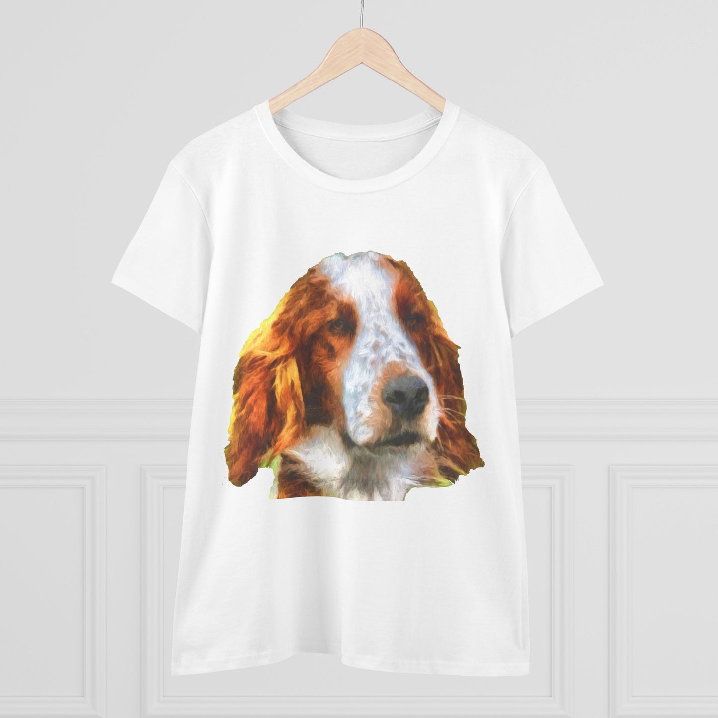 Irish Red & White Setter Women's Midweight Cotton Tee