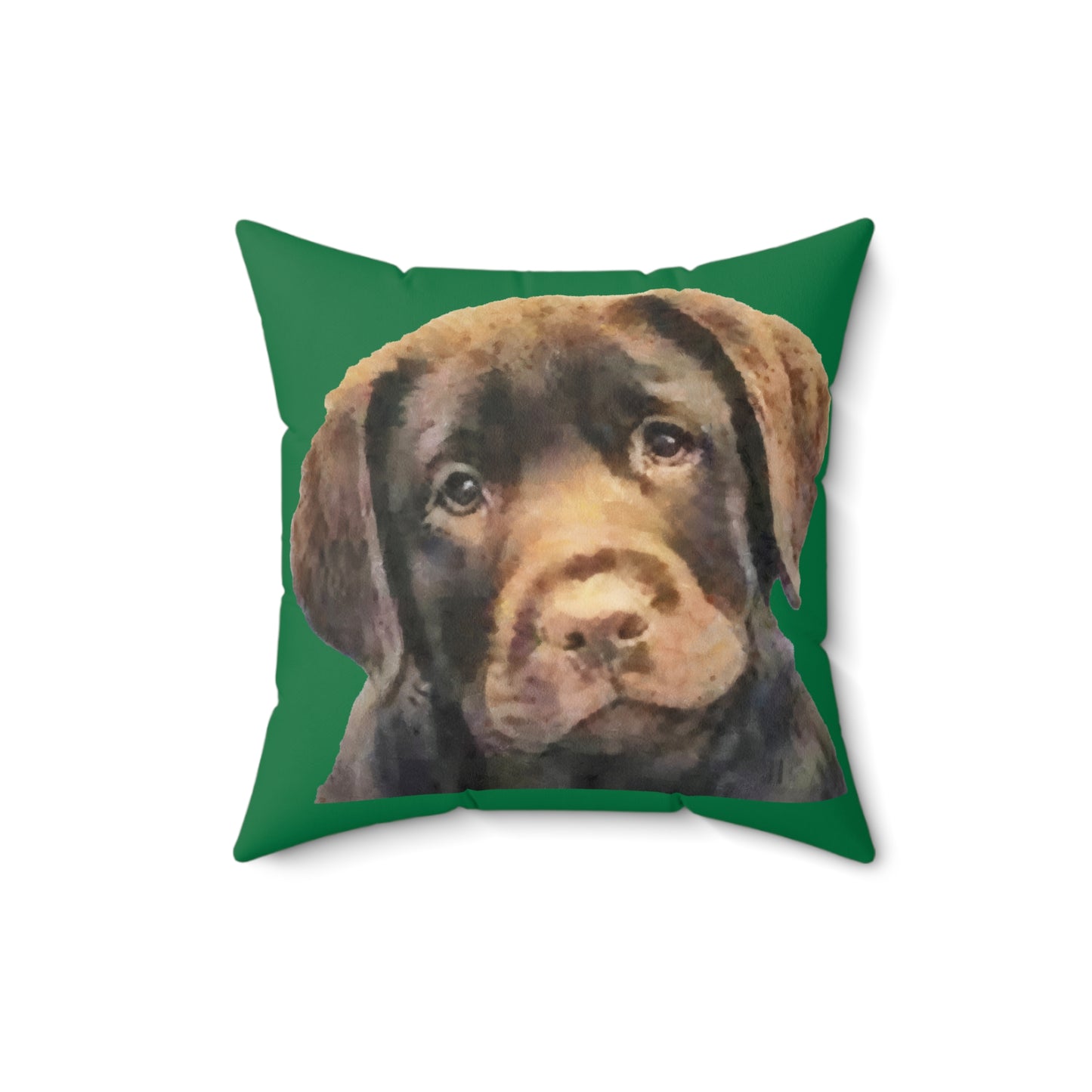 Chocolate Labrador Retriever Spun Polyester Throw Pillow