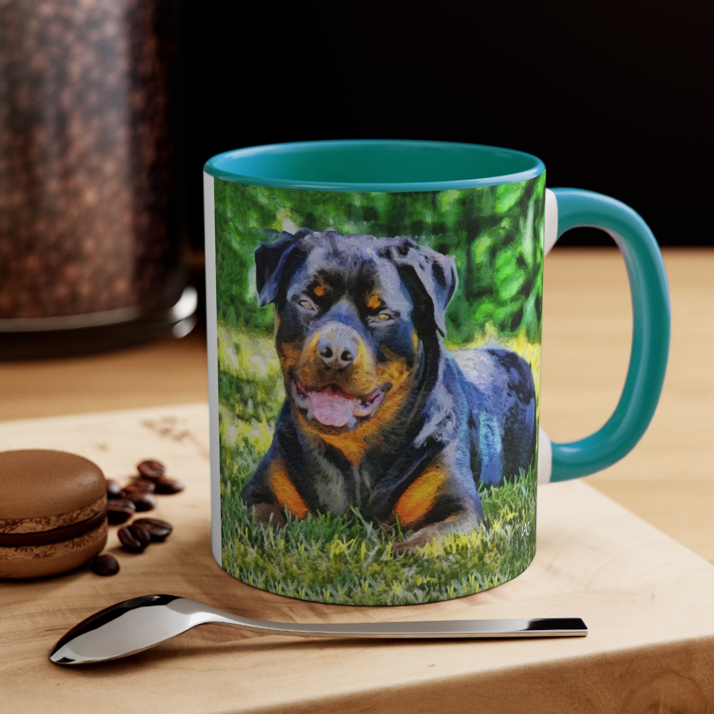 Rottweiler 'Lina' Accent Coffee Mug, 11oz