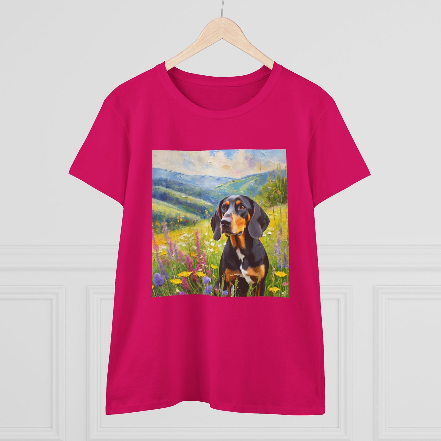 Black & Tan Coonhound Women's Midweight Cotton Tee