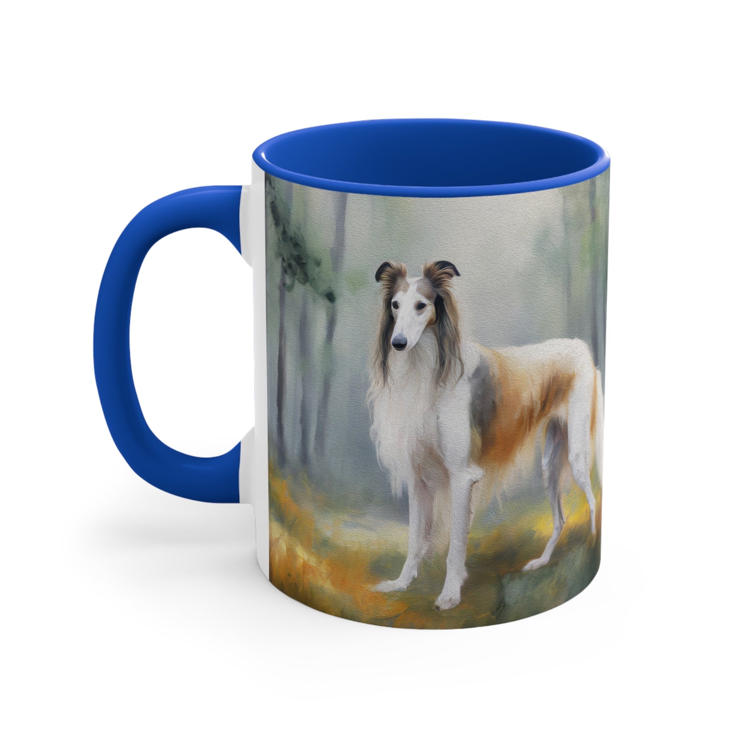 Elegant Borzoi 'Russian Wolfhound' Accent Mug with Artistic Flair