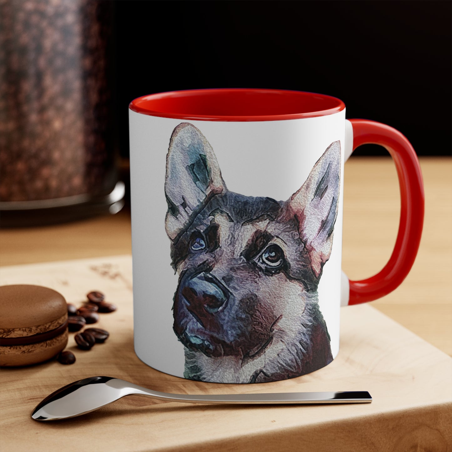 German Shepherd 'Sly' Accent Coffee Mug, 11oz