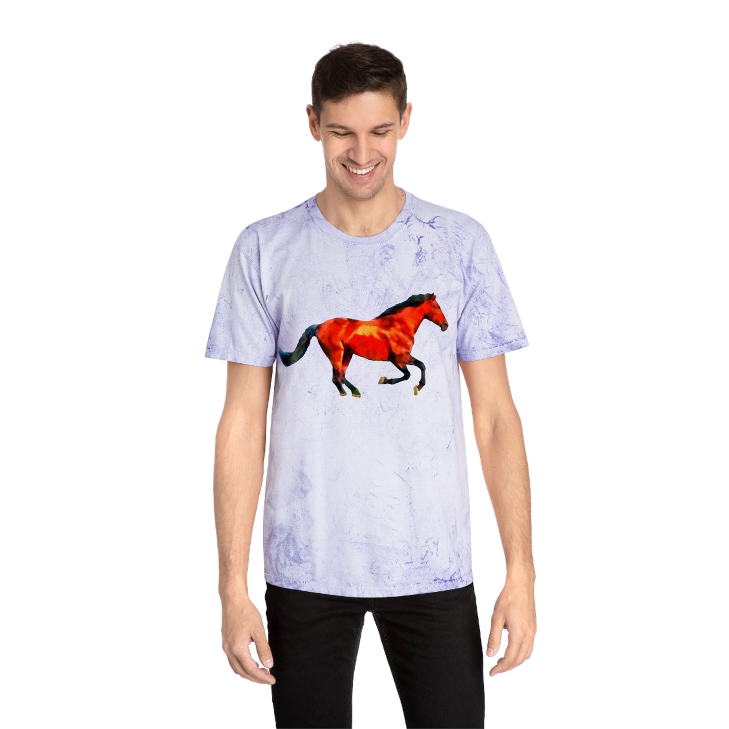 Horse 'Old Red' Unisex Cotton Color Blast T-Shirt