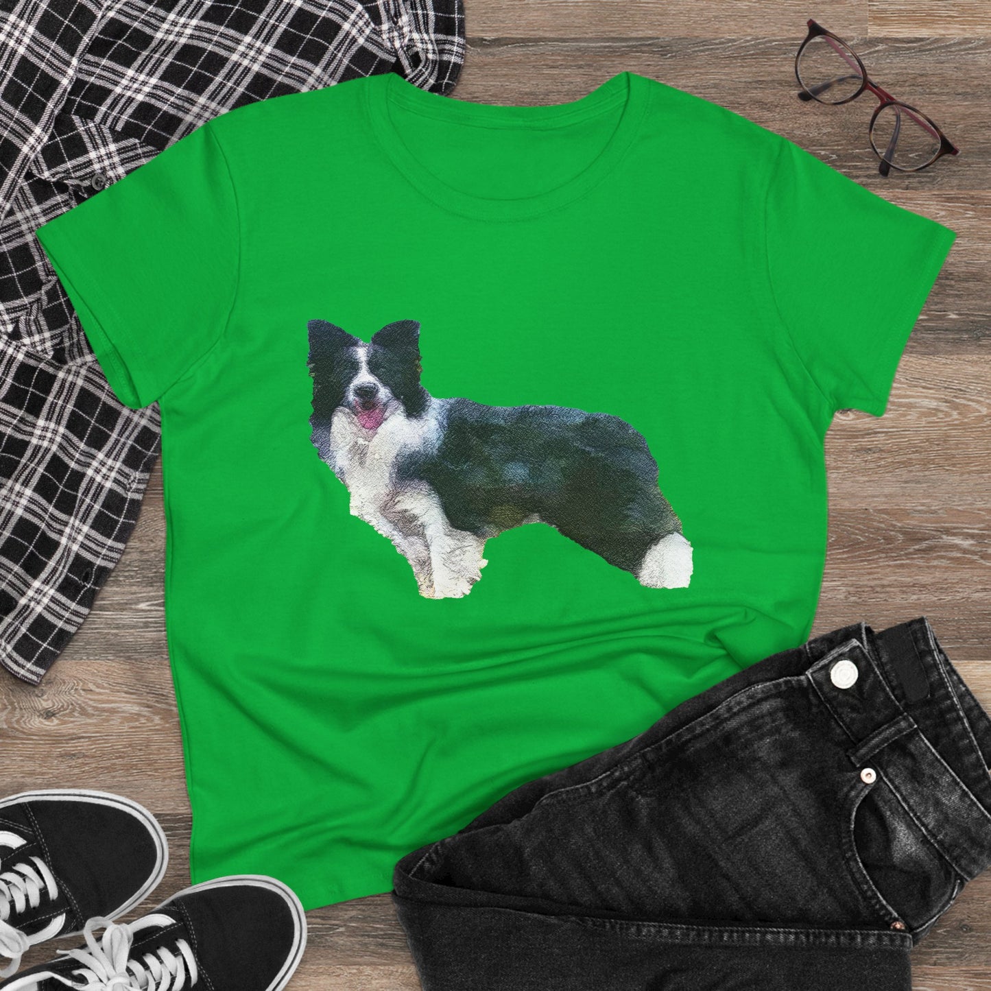 Border Collie '#1' - Women's Midweight Cotton Tee