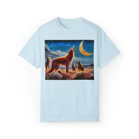 Coyotes under Moonlight Unisex Relaxed Fit Garment-Dyed T-shirt