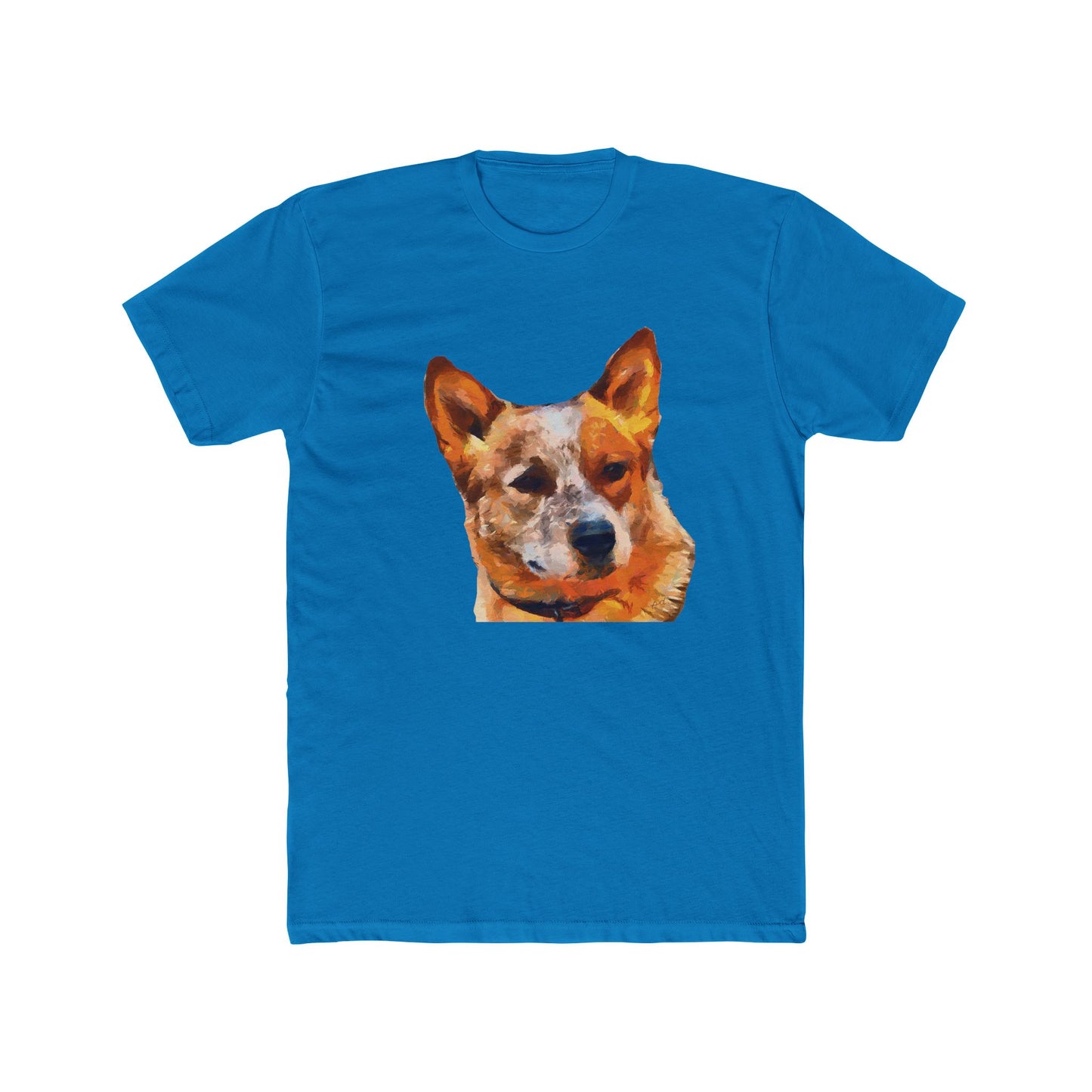 Red Heeler - Australian Cattle Dog - Men's Fitted Cotton Crew Tee