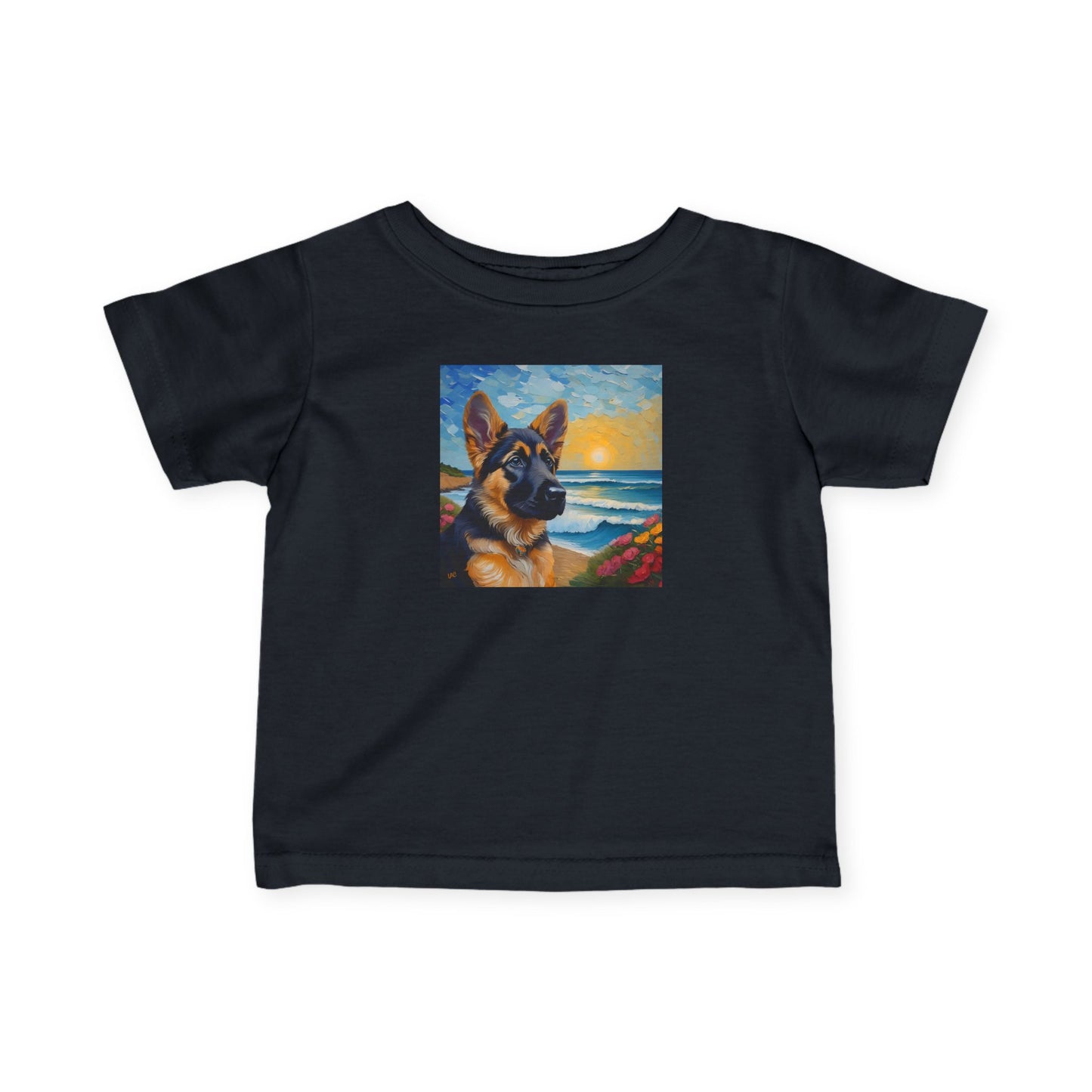 German Shepherd Puppy #2 - Infant Fine Jersey Tee
