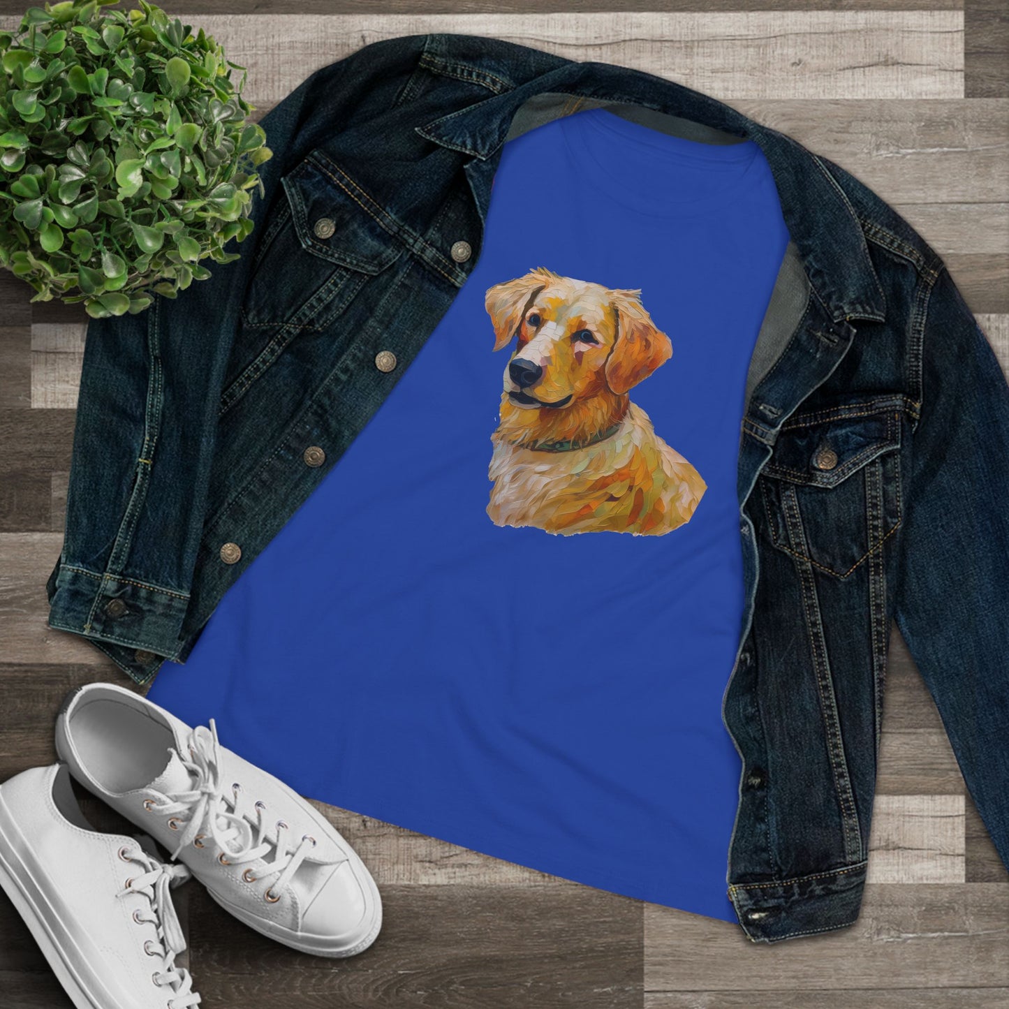 Golden Retriever Puppy Women's Relaxed Fit Cotton Tee