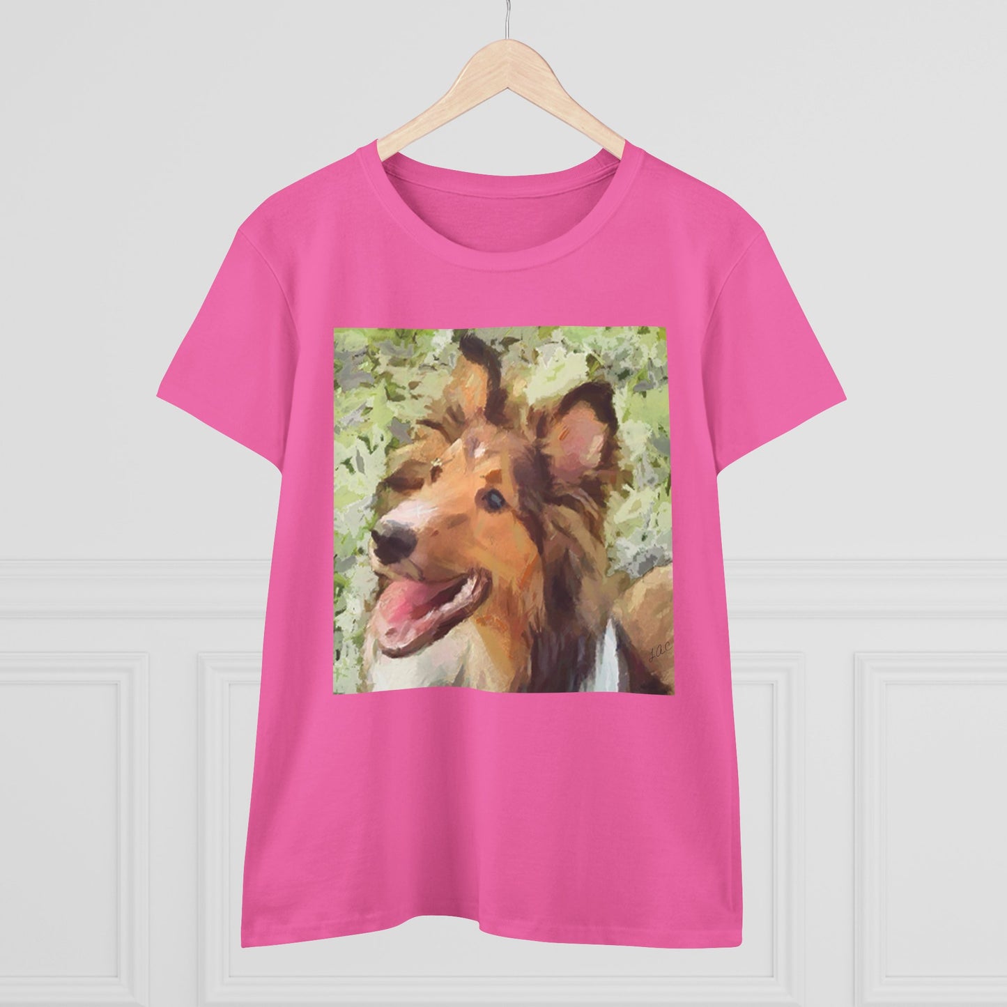 Sheltie - Shetland Sheep Dog 'Sheltie Mae' Women's Midweight Cotton Tee