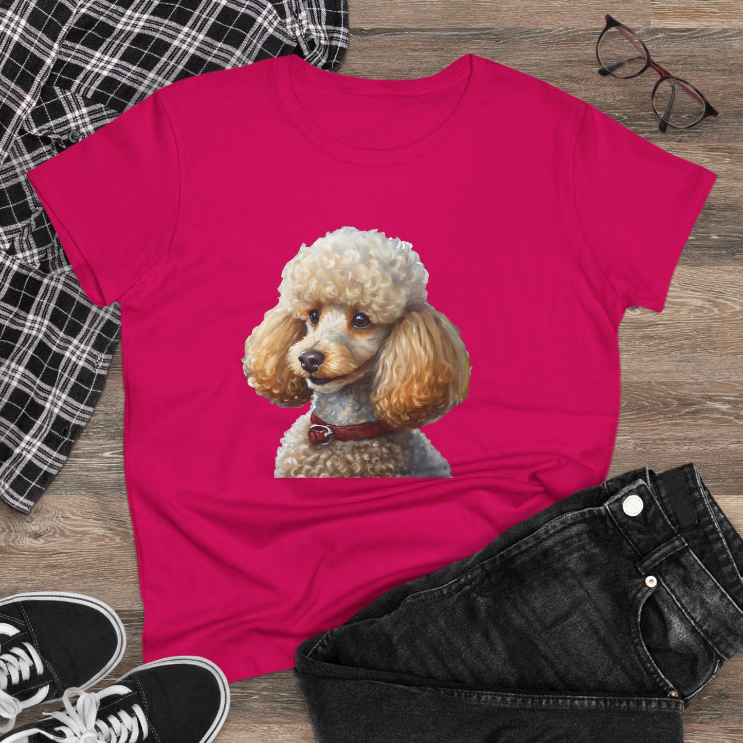 Standard Poodle #2 Women's Midweight Cotton Tee