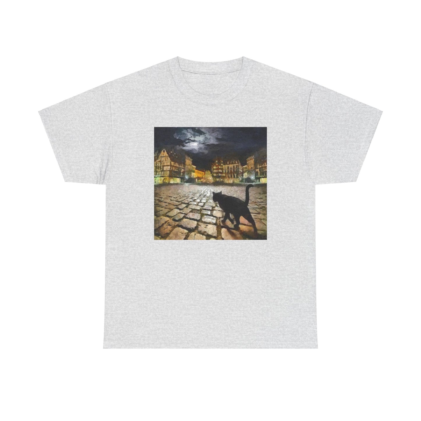 Night Cat Unisex Heavy Cotton Tee