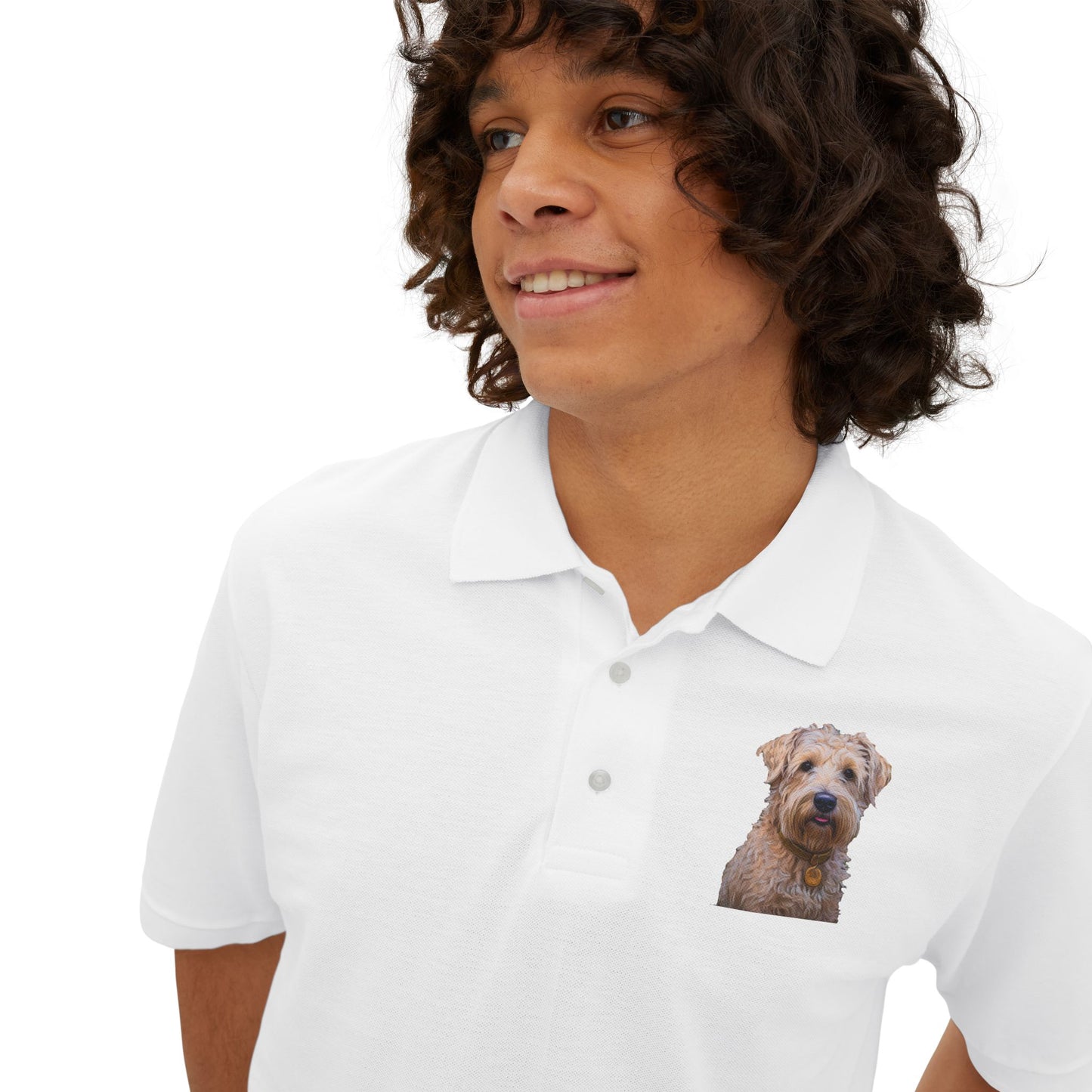 Soft Coated Wheaten Terrier Men's Piqué Polo Shirt