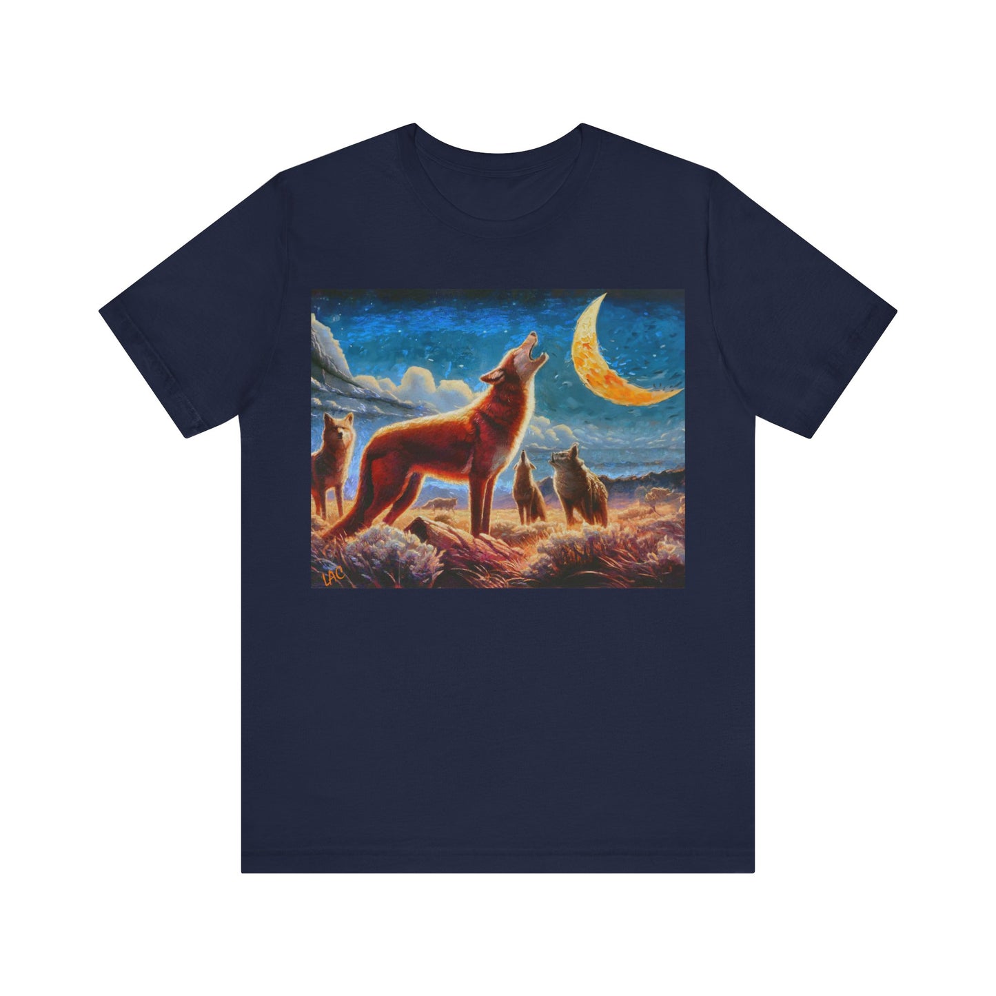 Coyotes in Moonlight Unisex Jersey Short Sleeve Tee