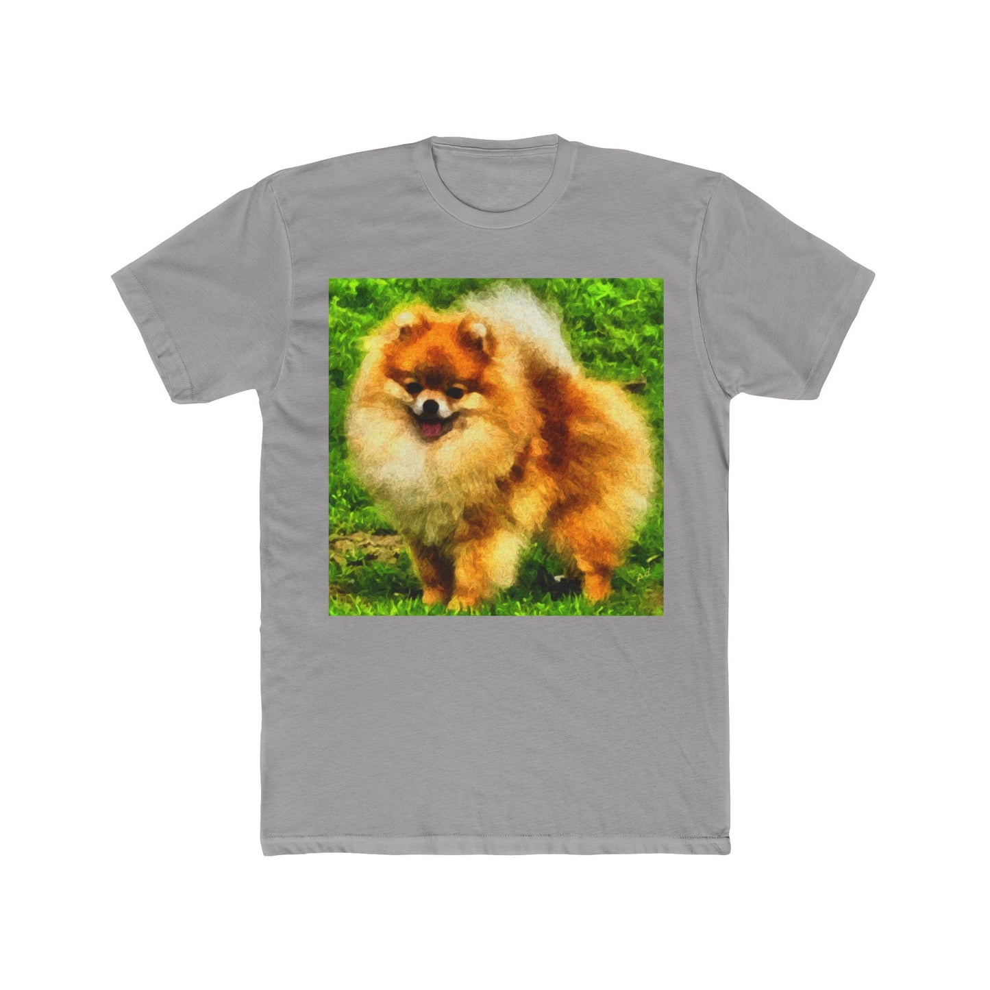 Pomeranian 'Pom Pom' Men's FIted Cotton Crew Tee