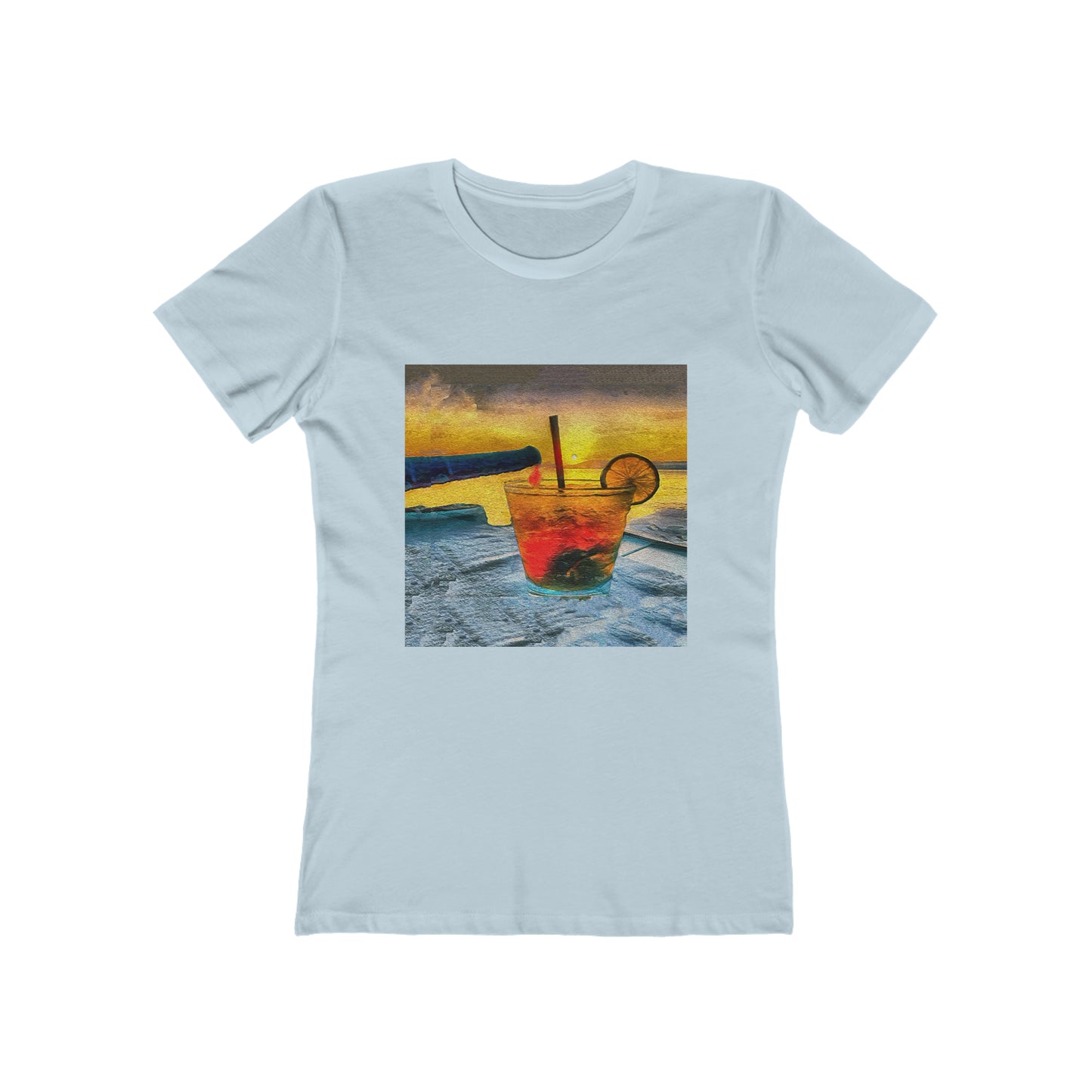 Happy Hour on Sifnos (Greece) - - Women's Slim Fit Ringspun Cotton T-Shirt