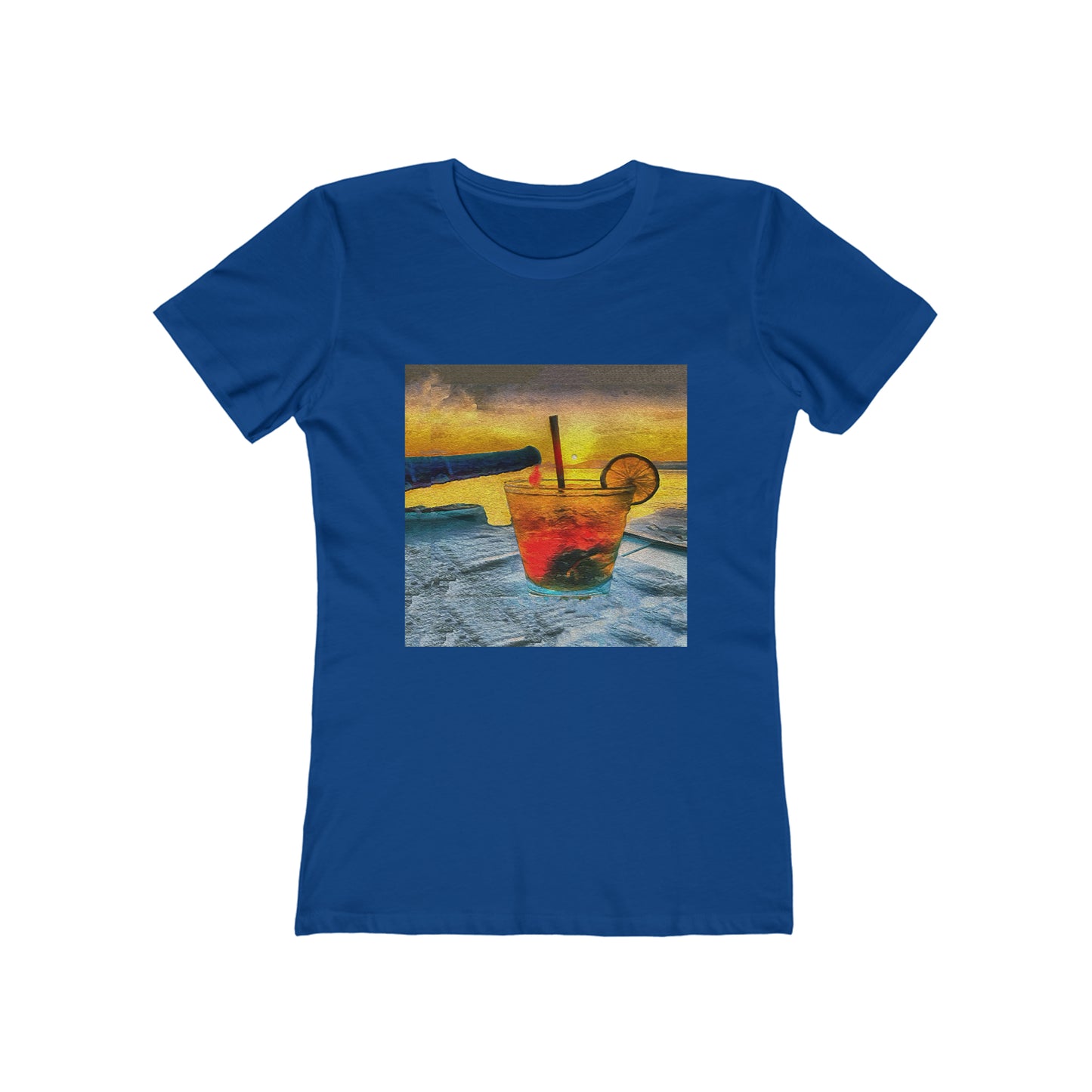 Happy Hour on Sifnos (Greece) - - Women's Slim Fit Ringspun Cotton T-Shirt