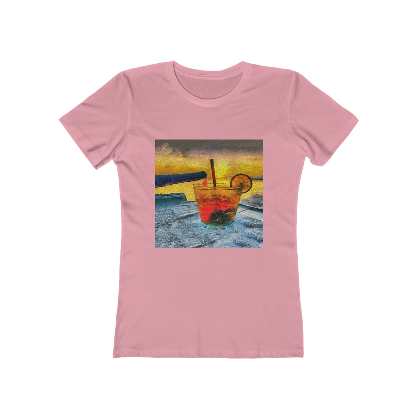 Happy Hour on Sifnos (Greece) - - Women's Slim Fit Ringspun Cotton T-Shirt