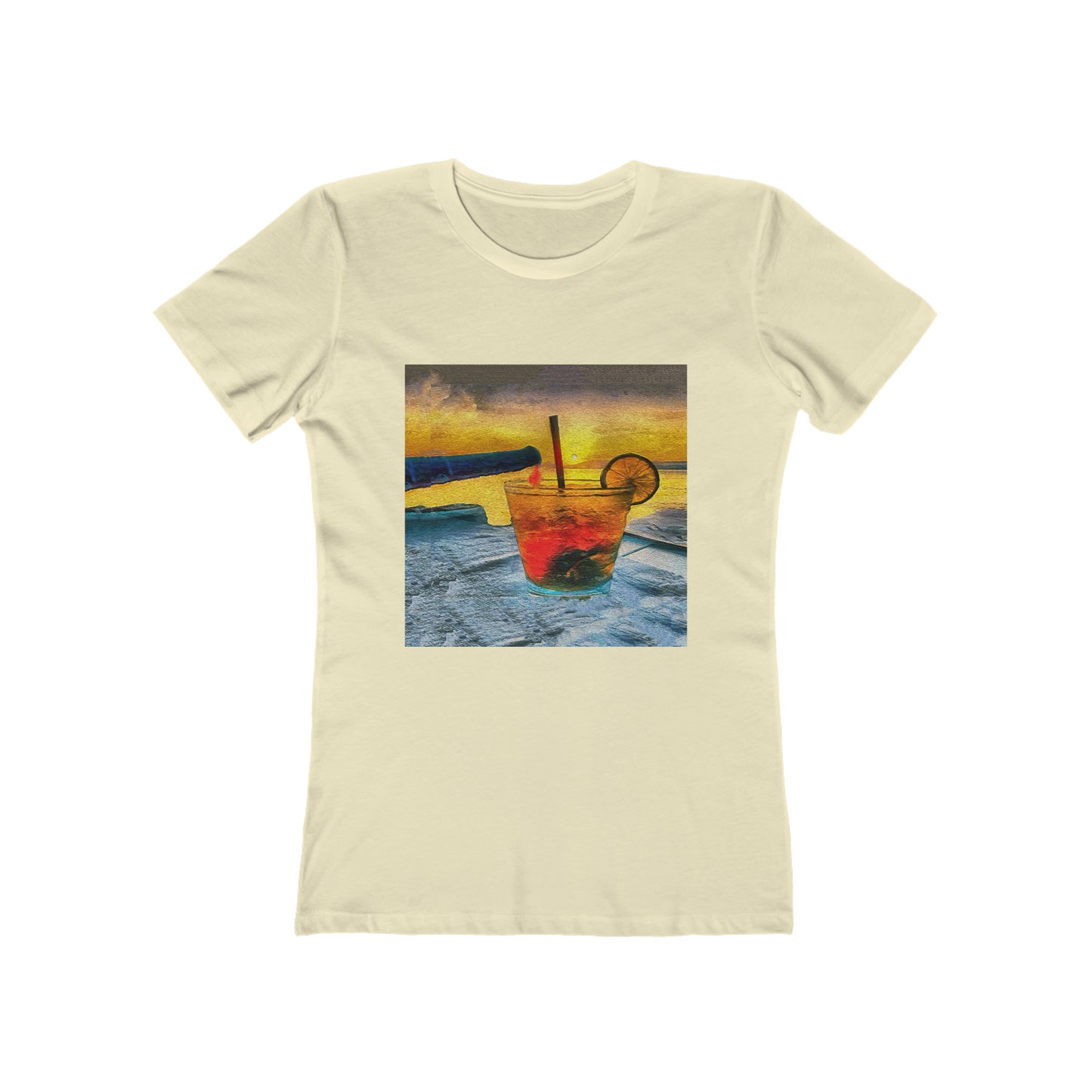 Happy Hour on Sifnos (Greece) - - Women's Slim Fit Ringspun Cotton T-Shirt