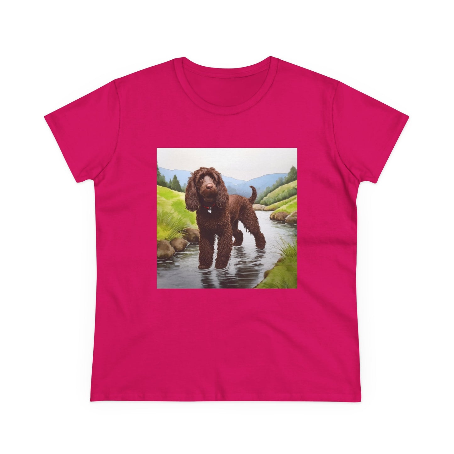 Irish Water Spaniel Women's Midweight Cotton Tee