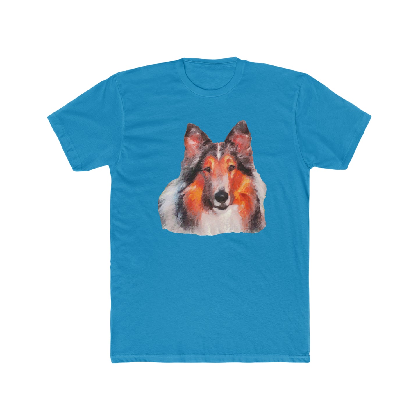 Rough Coated Collie - Men's Fitted Cotton Crew Tee