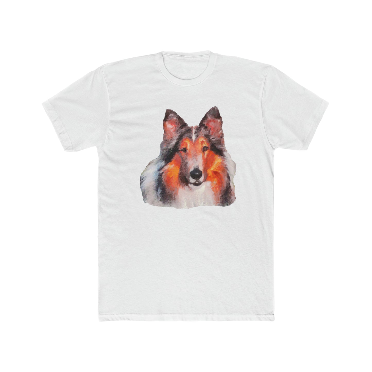 Rough Coated Collie - Men's Fitted Cotton Crew Tee