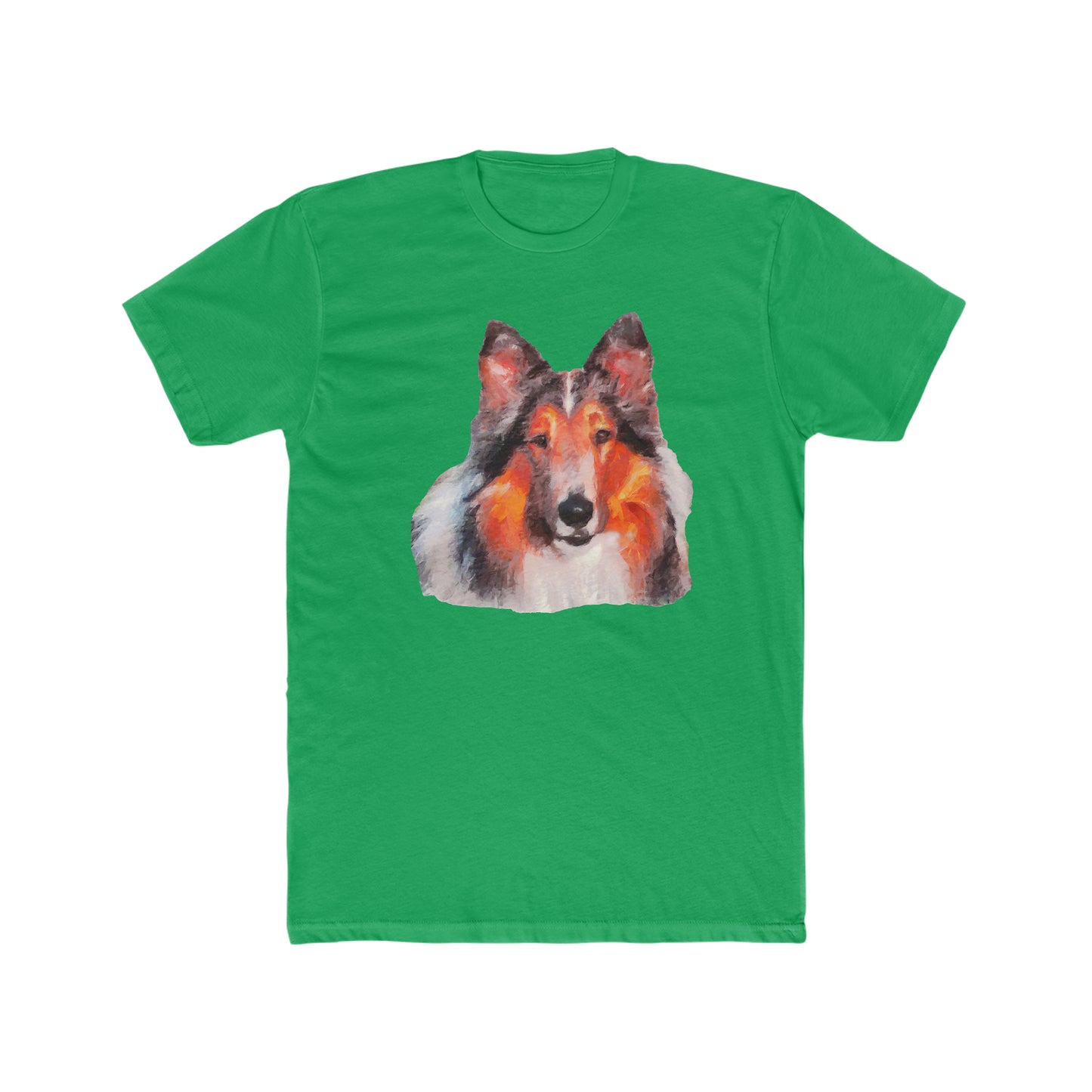 Rough Coated Collie - Men's Fitted Cotton Crew Tee