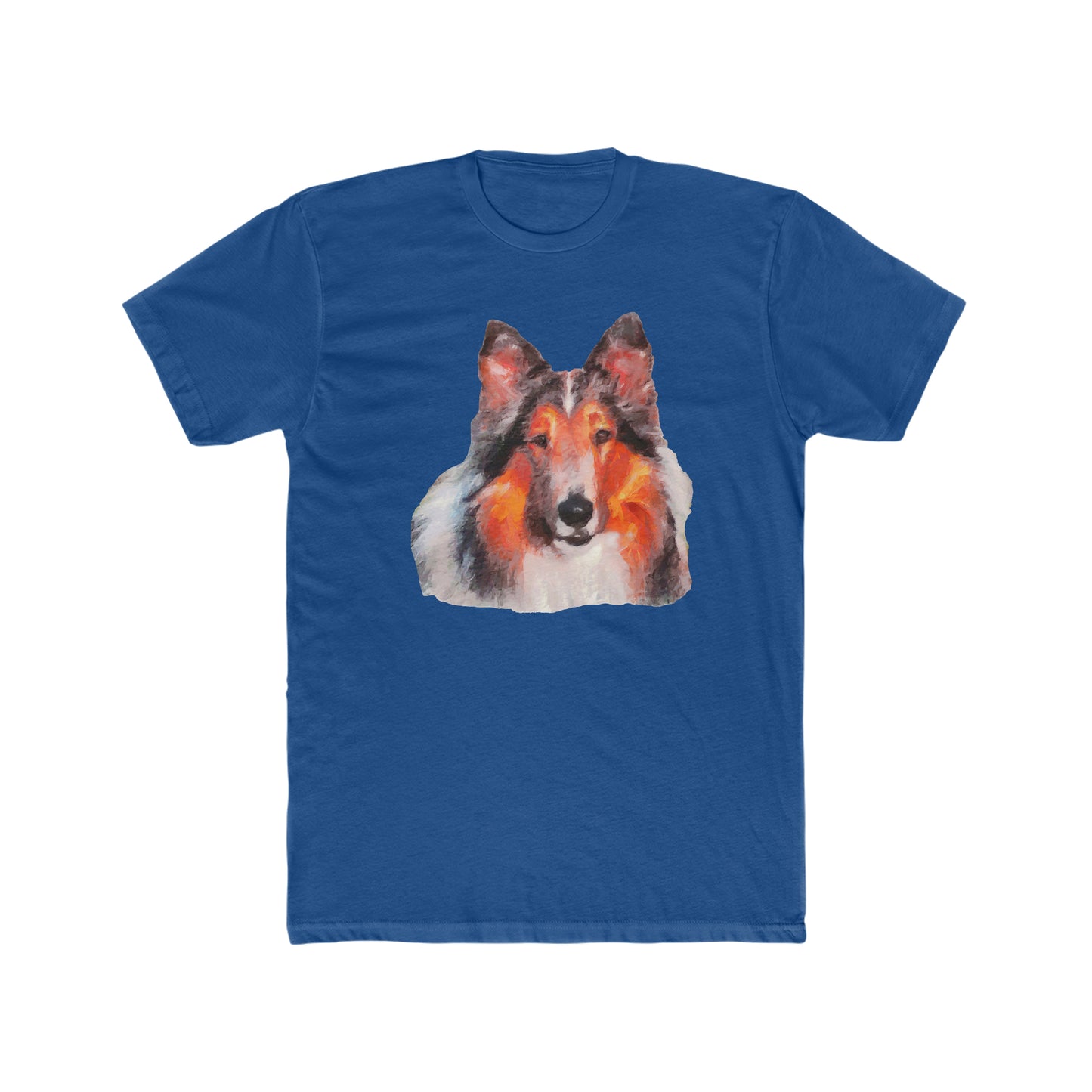 Rough Coated Collie - Men's Fitted Cotton Crew Tee
