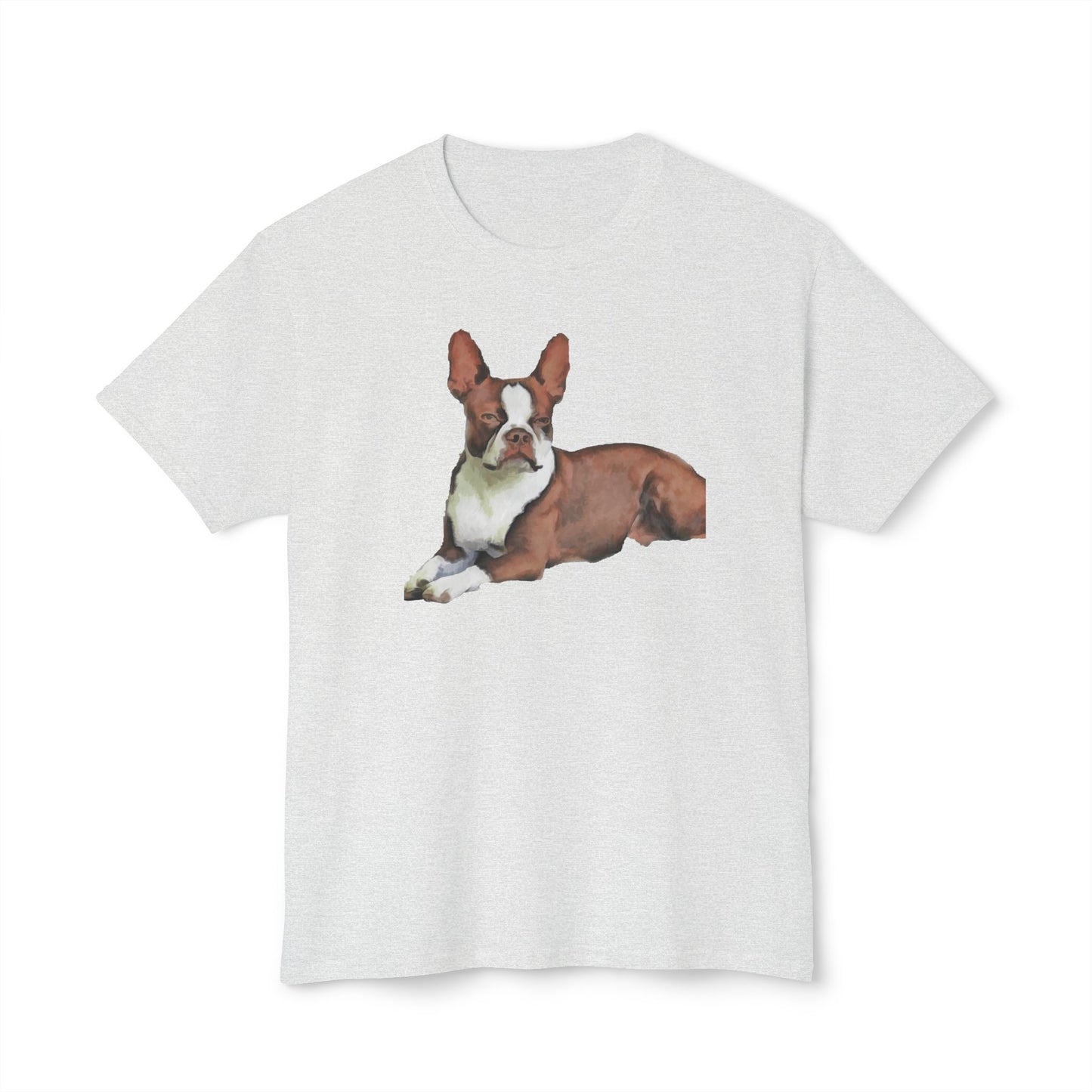 Boston Terrier Brown & White Pre-shrunk Unisex Cotton Tee