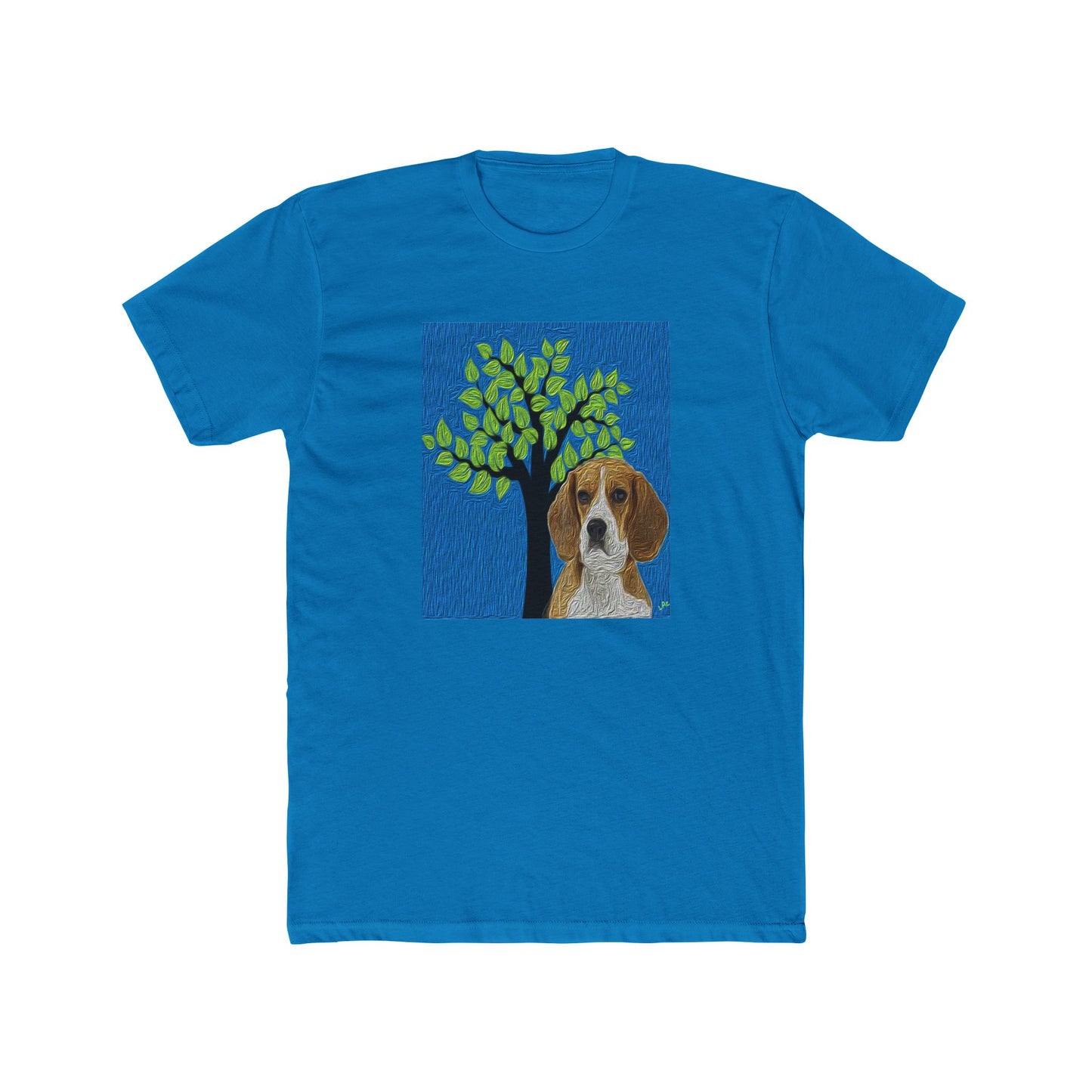 Beagle 'Hopper' Men's Fitted Cotton Crew Tee