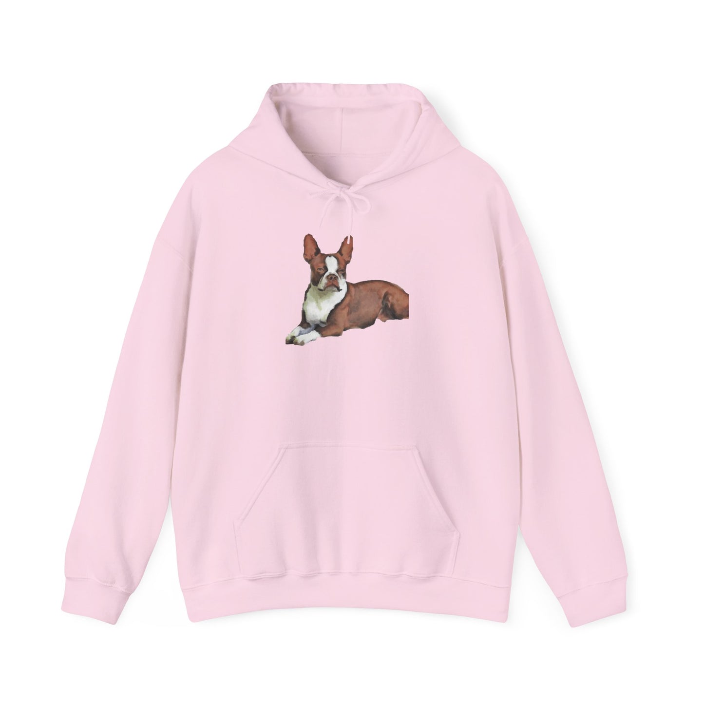 Boston Terrier Brown & White Unisex 50/50 Hooded Sweatshirt