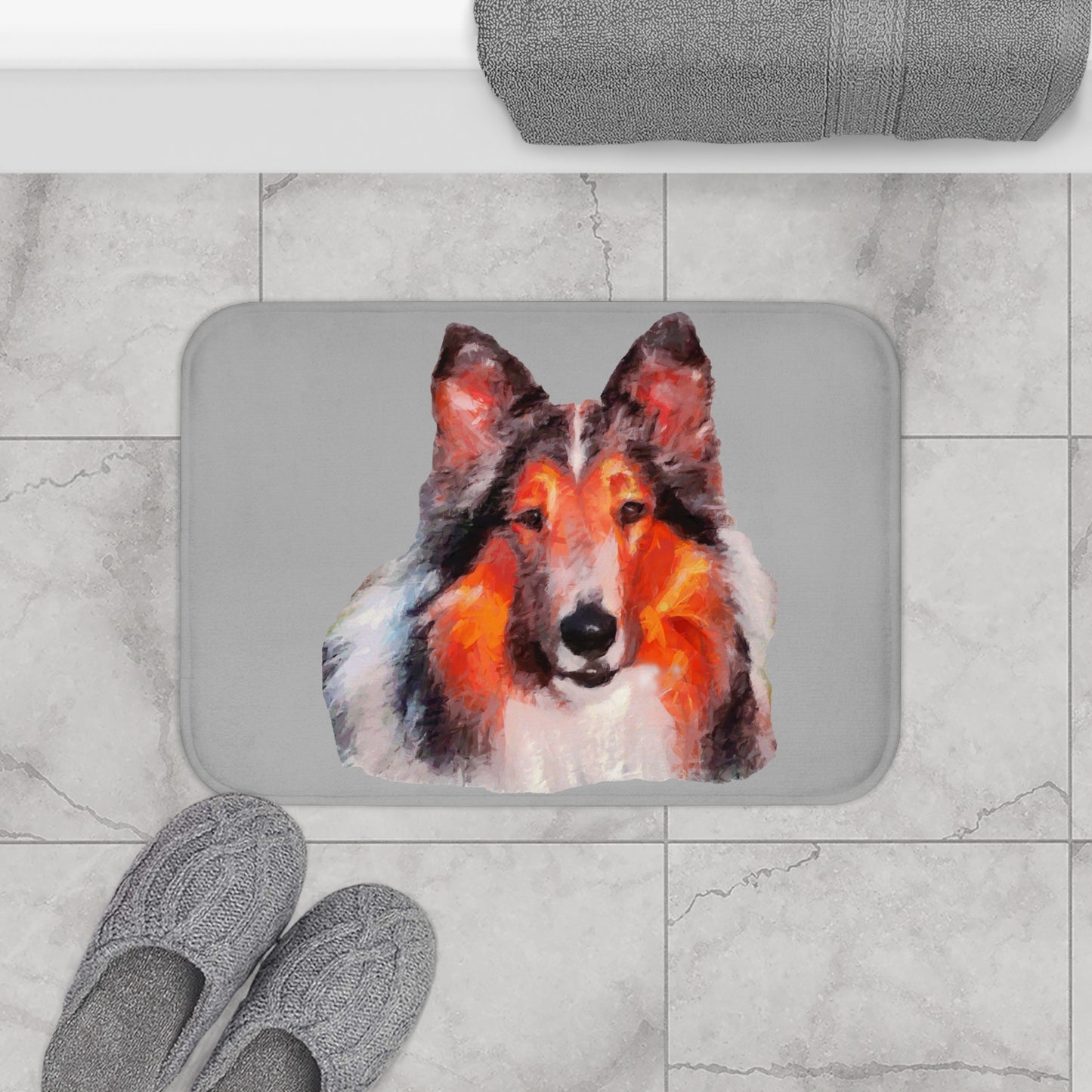 Rough Coated Collie Bathroom Rug Mat