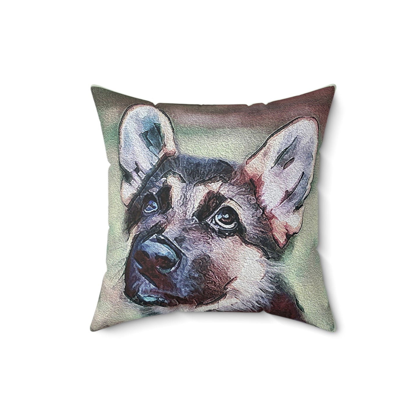 German Shepherd 'Sly' Spun Polyester Throw Pillow