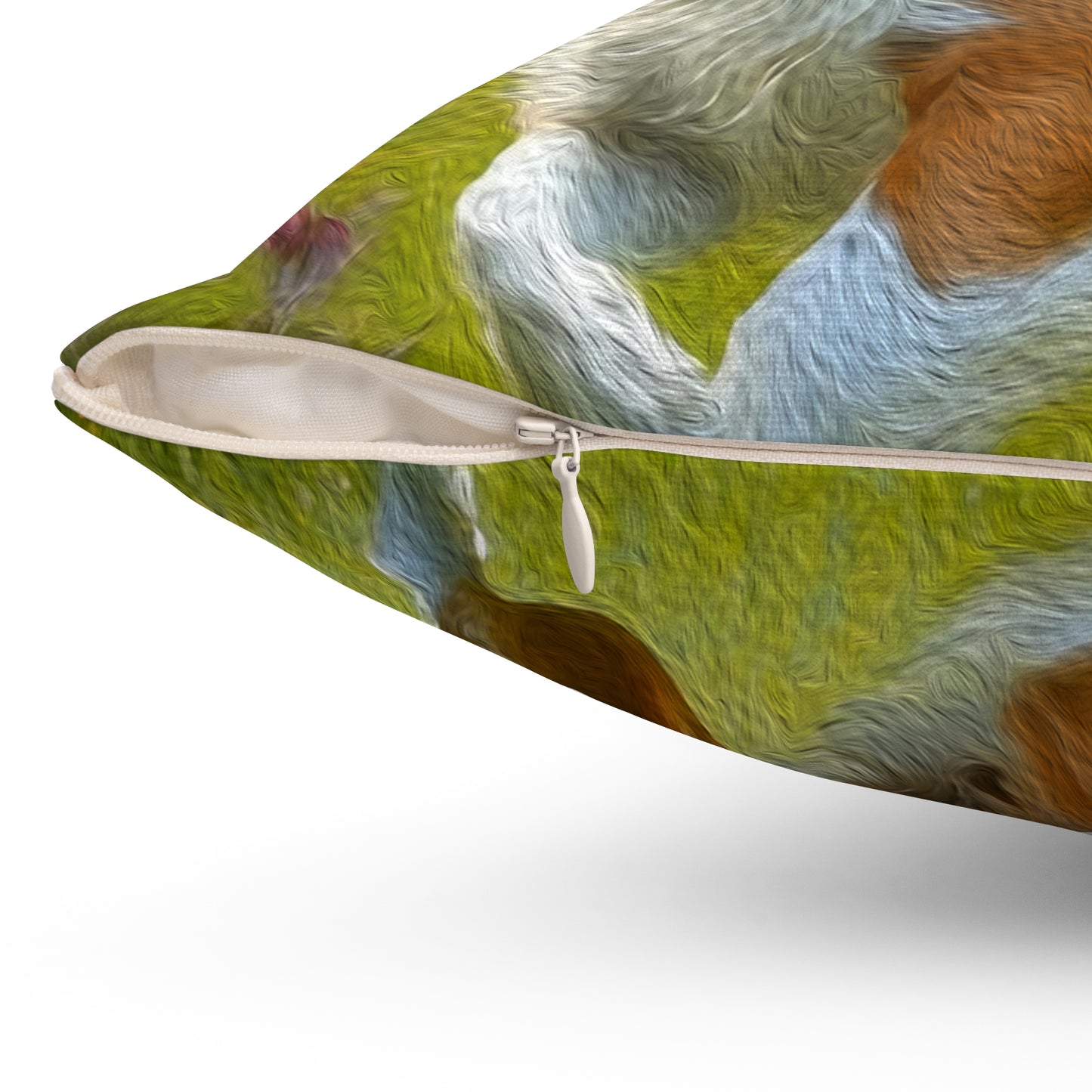 Nederlandse Kooikerhondje Spun Polyester Throw Pillow