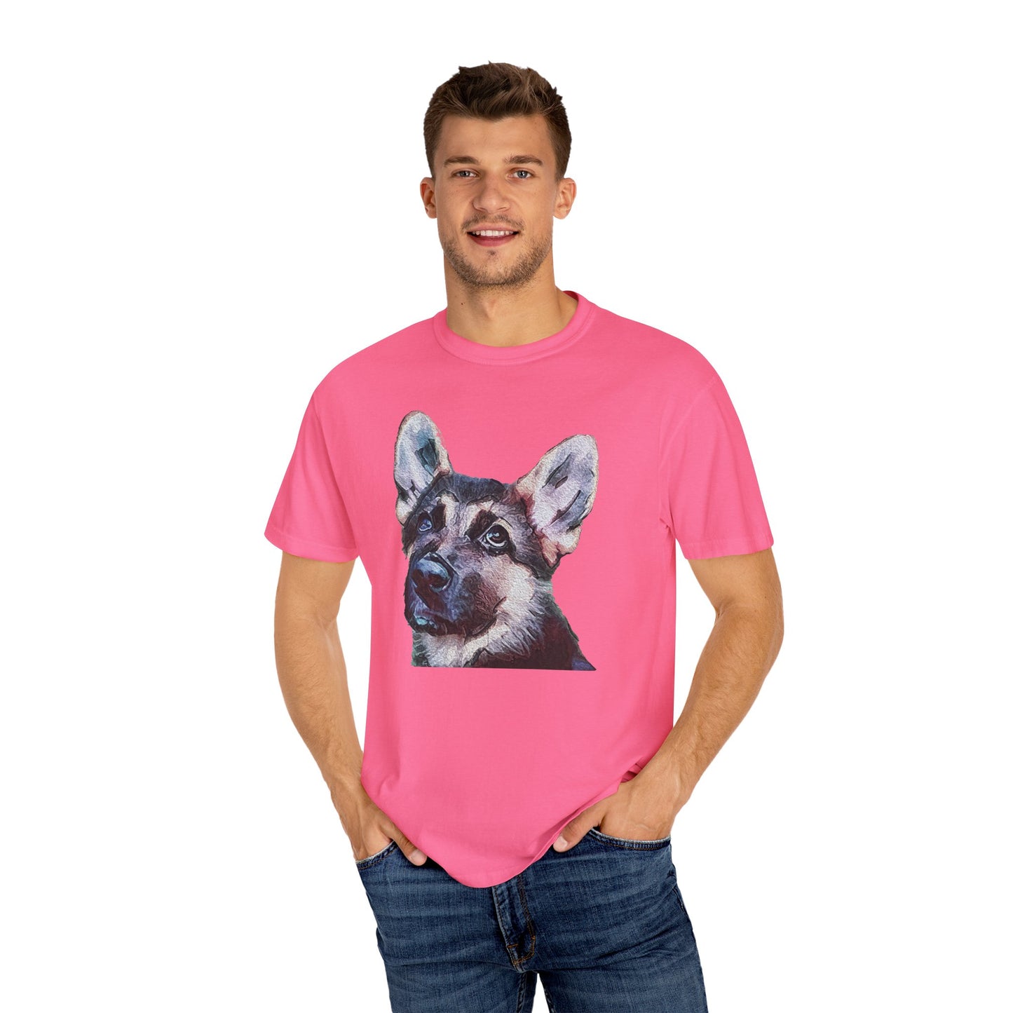 German Shepherd 'Sly' Unisex Relaxed Fit Garment-Dyed T-shirt