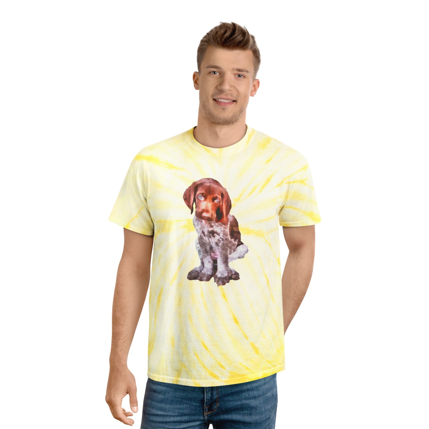 German Shorthair Pointer 'Benny' Unisex Tie-Dye Tee, Cyclone