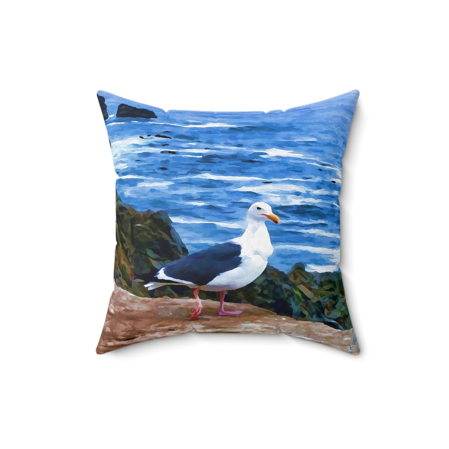 Bodega Seagull Spun Polyester Throw Pillow