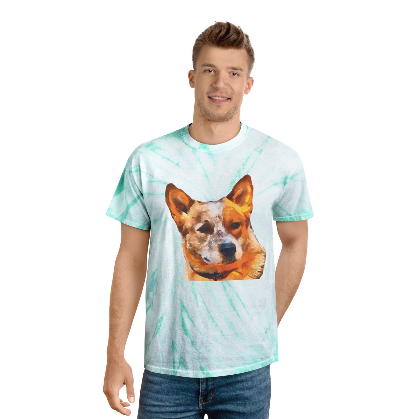 Australian Cattle Dog - Red Heeler Unisex Cotton Tie-Dye Tee, Cyclone