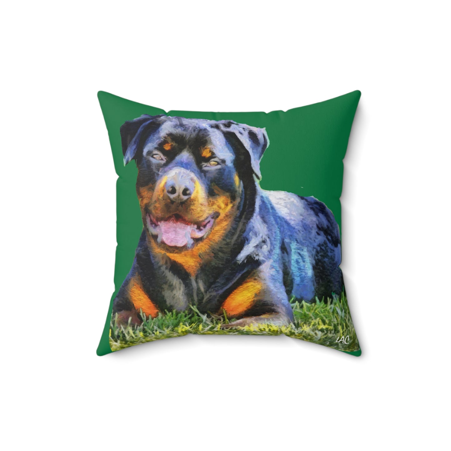 Rottweiler 'Lina' Spun Polyester Throw Pillow
