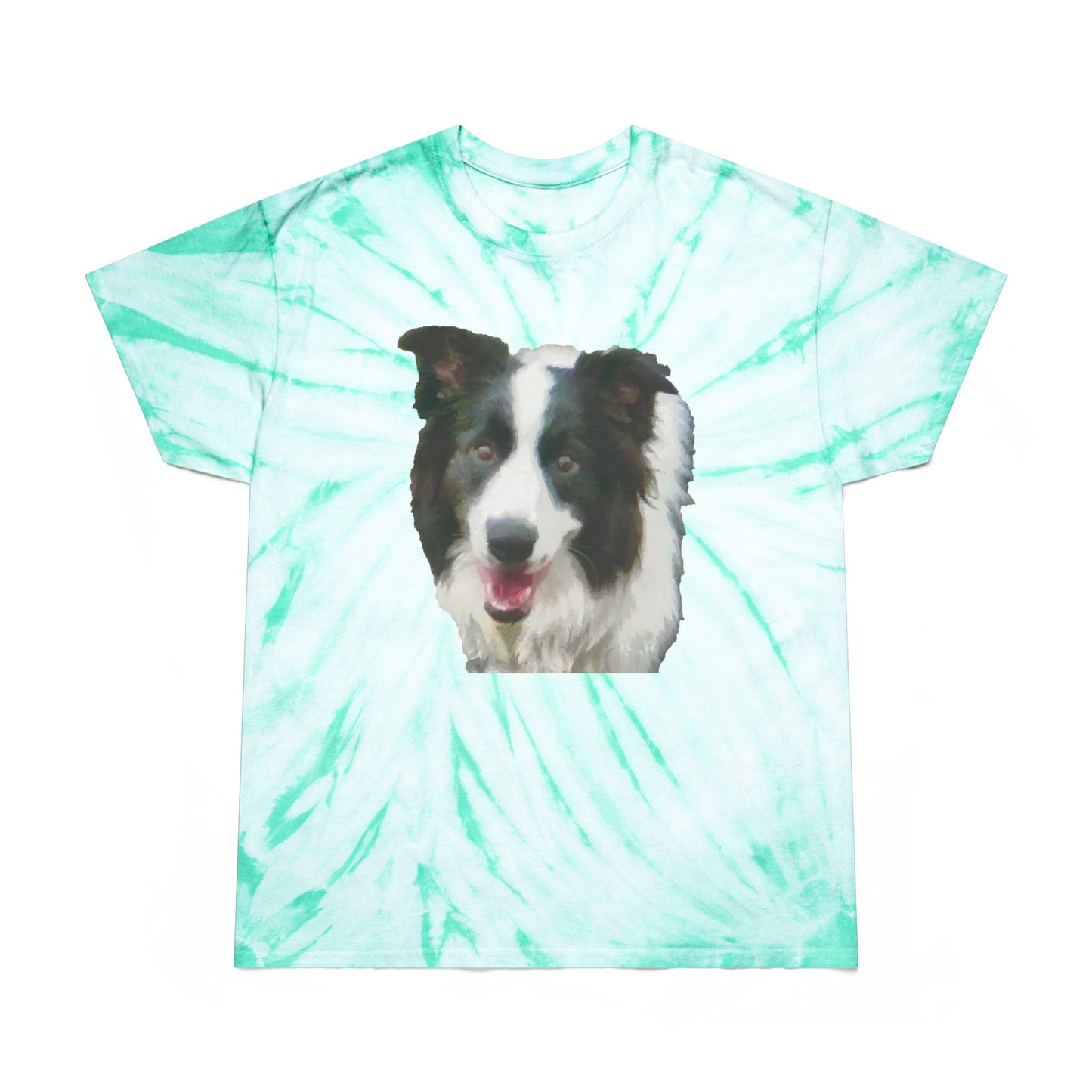 Border Collie #2 - Unisex Cotton Tie-Dye Tee, Cyclone