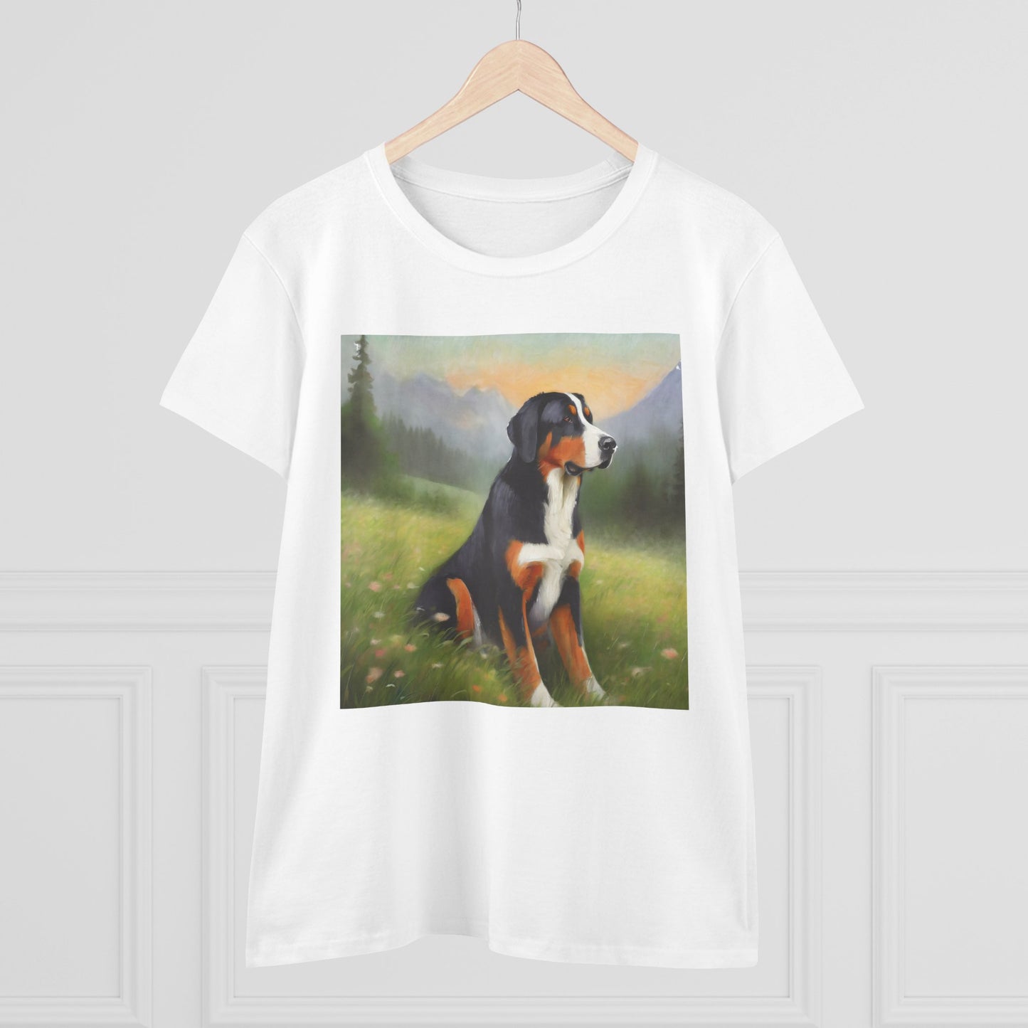 Greater Swiss Mountain Dog Women's Midweight Cotton Tee