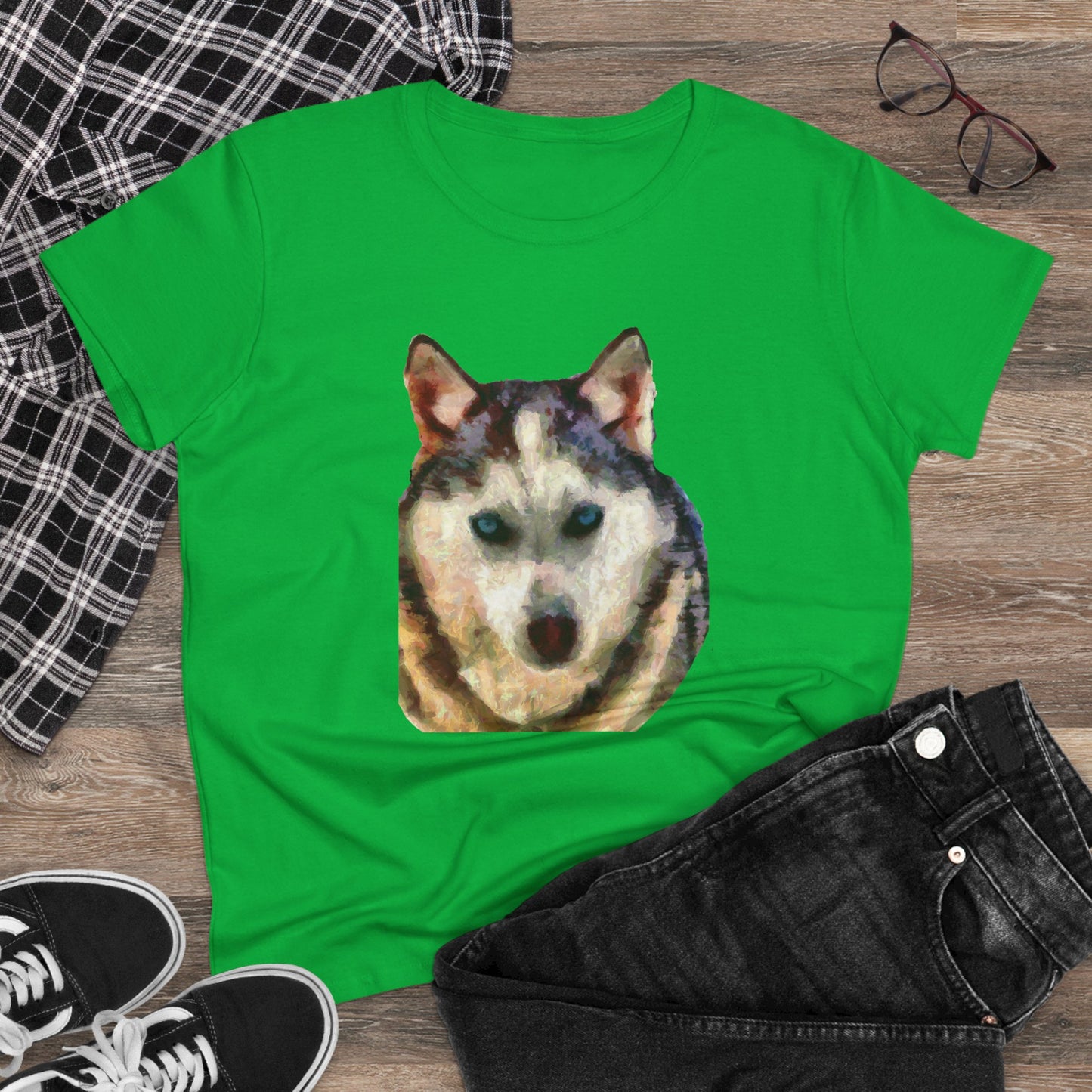 Siberian Husky "Sacha" Women's Midweight Cotton Tee
