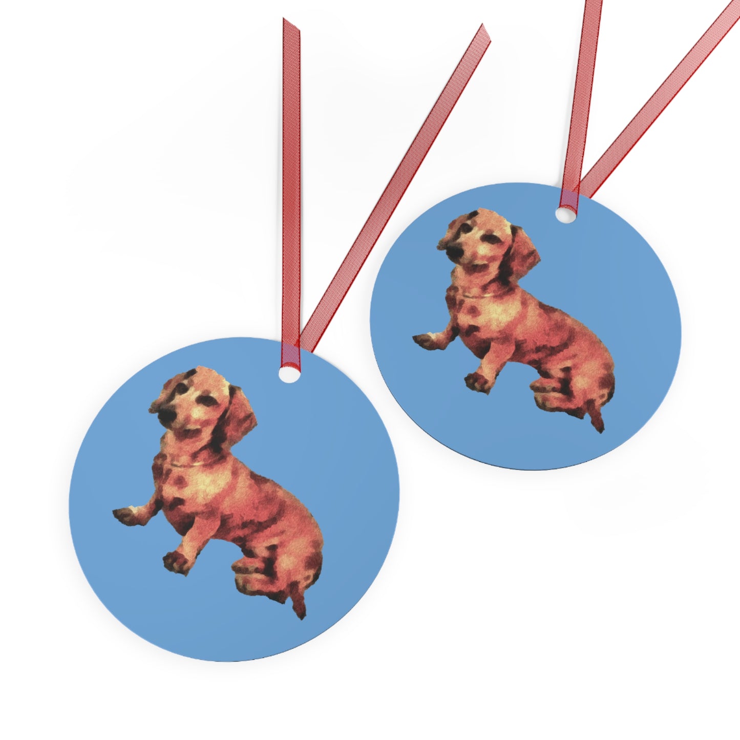 Dachshund 'Simone' Christmas Tree Metal Ornaments